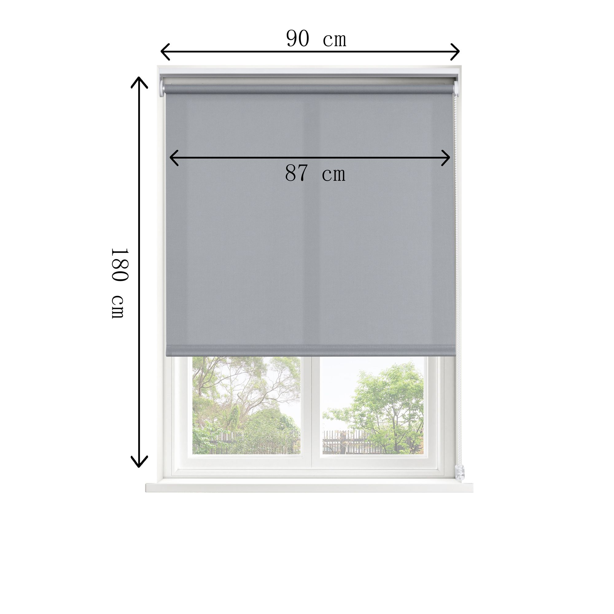 GoodHome Halo Corded Concrete grey Daylight Roller Blind (W)90cm (L)180cm