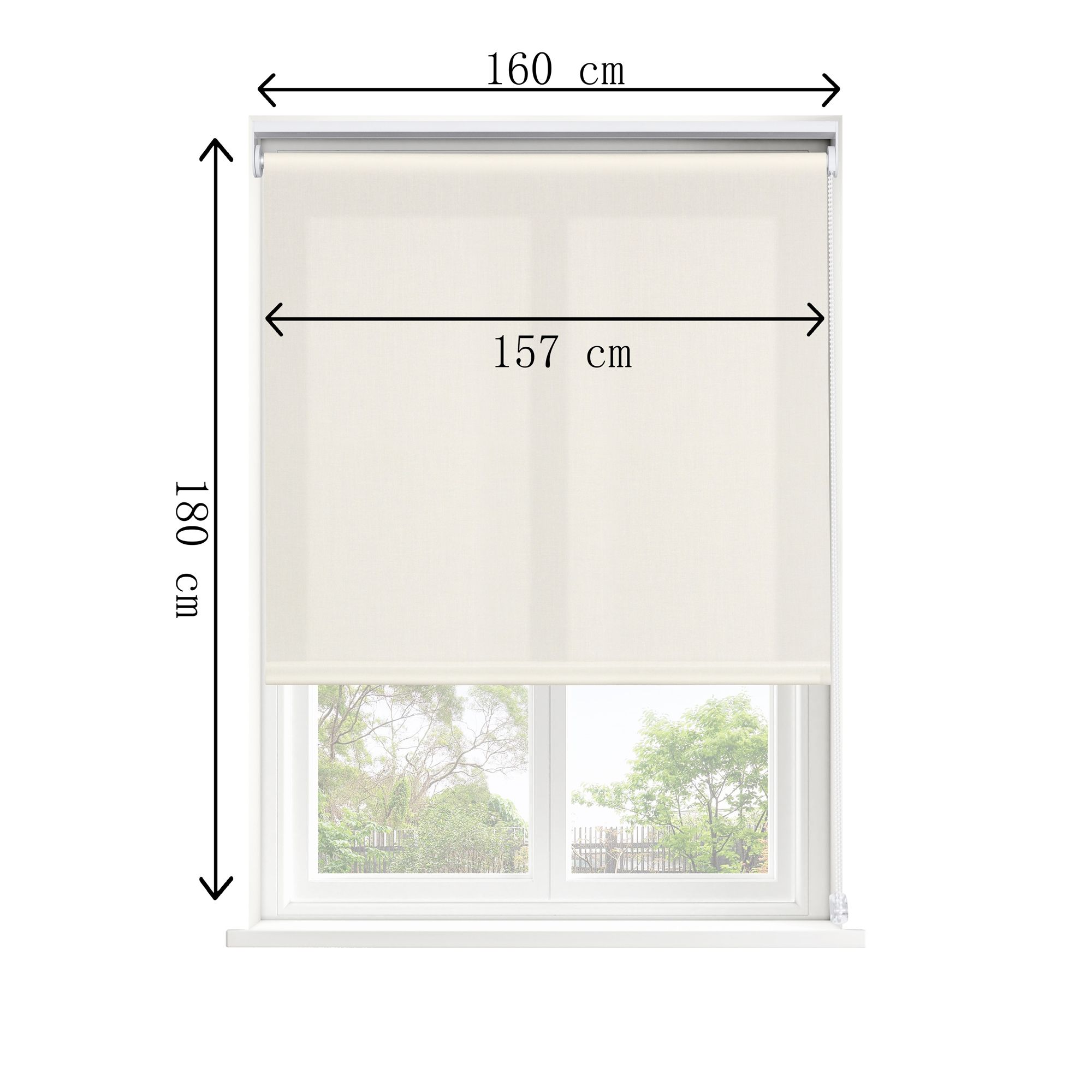 GoodHome Halo Corded Off white Daylight Roller Blind (W)160cm (L)180cm