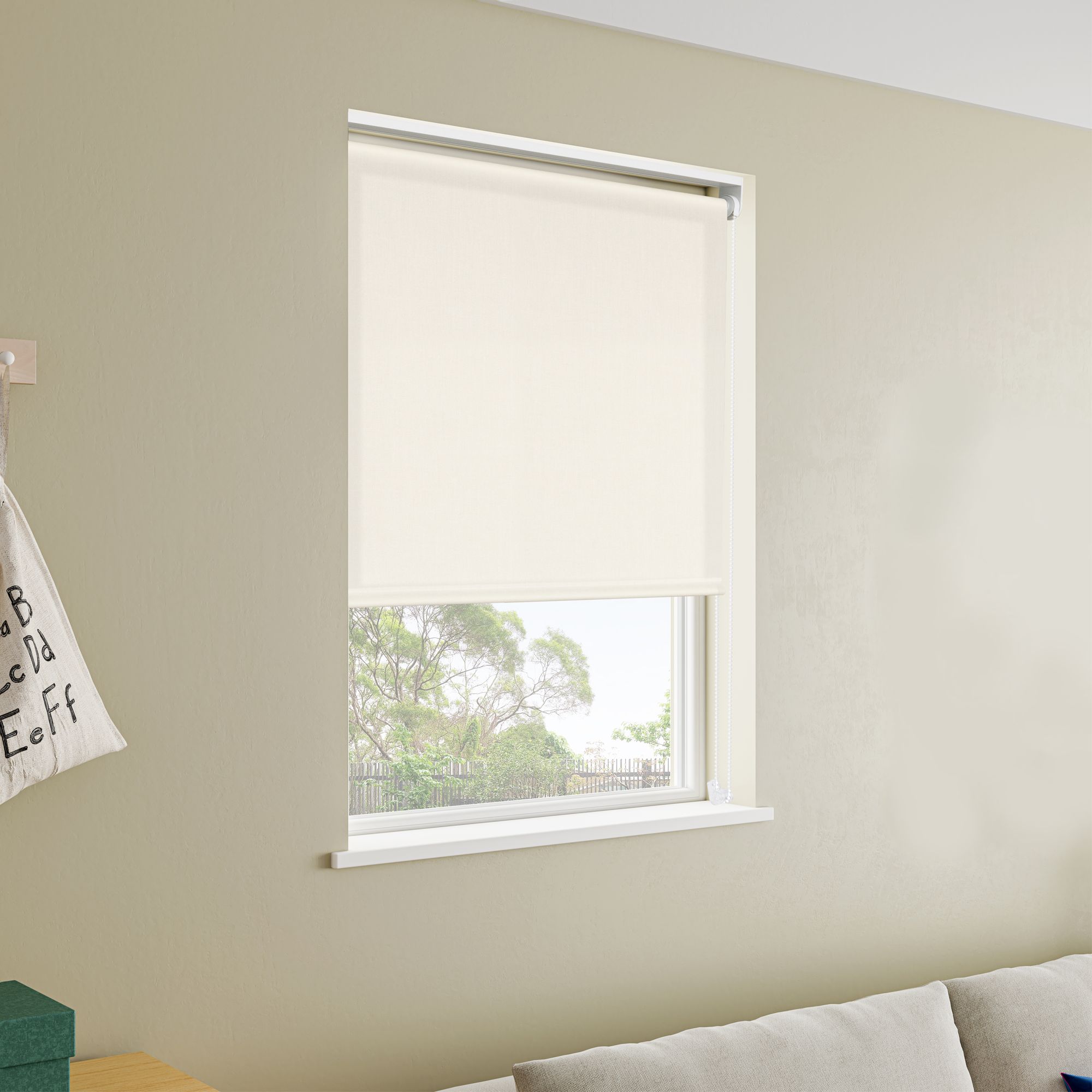 GoodHome Halo Corded Off white Daylight Roller Blind (W)160cm (L)180cm