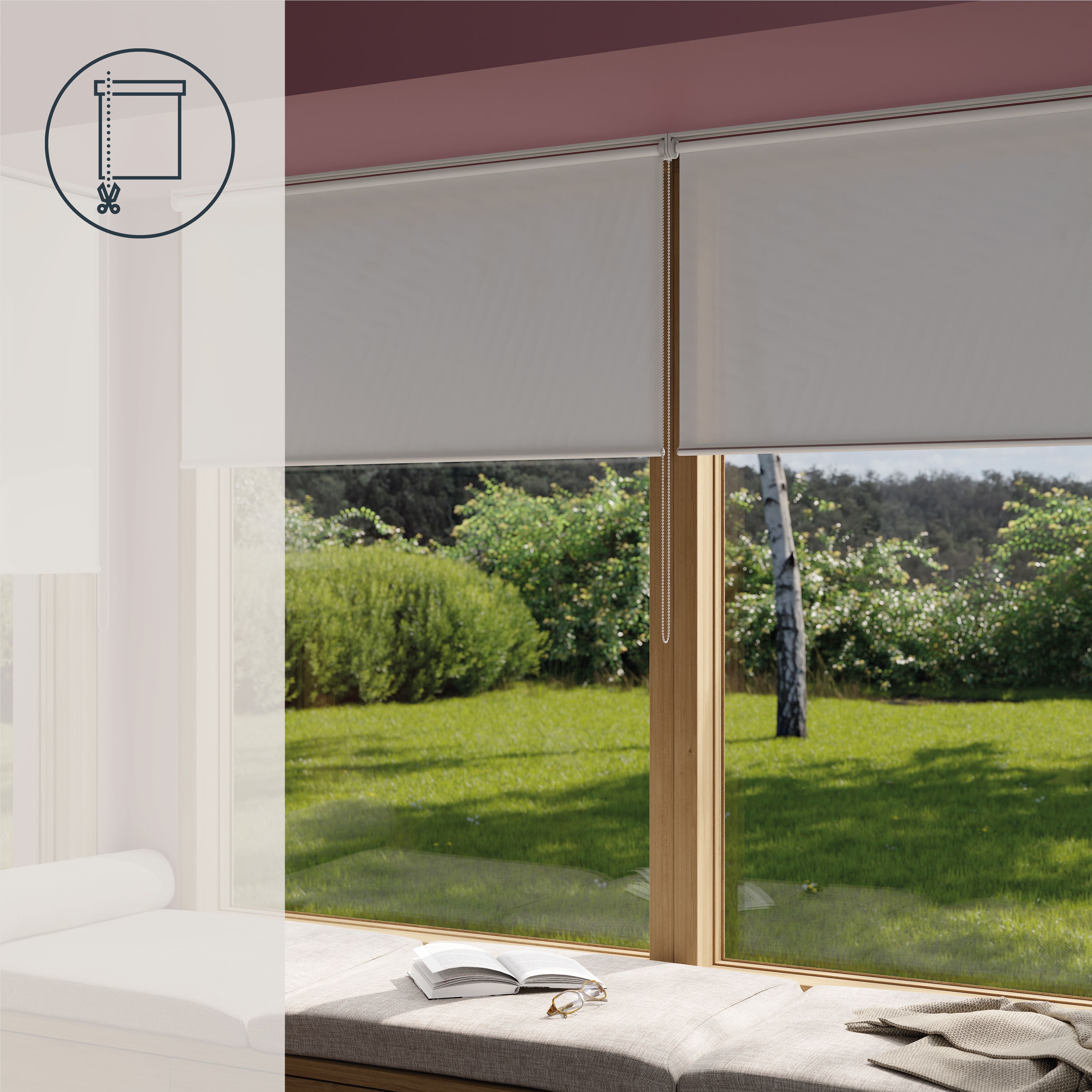 GoodHome Halo Corded Off white Daylight Roller Blind (W)160cm (L)180cm