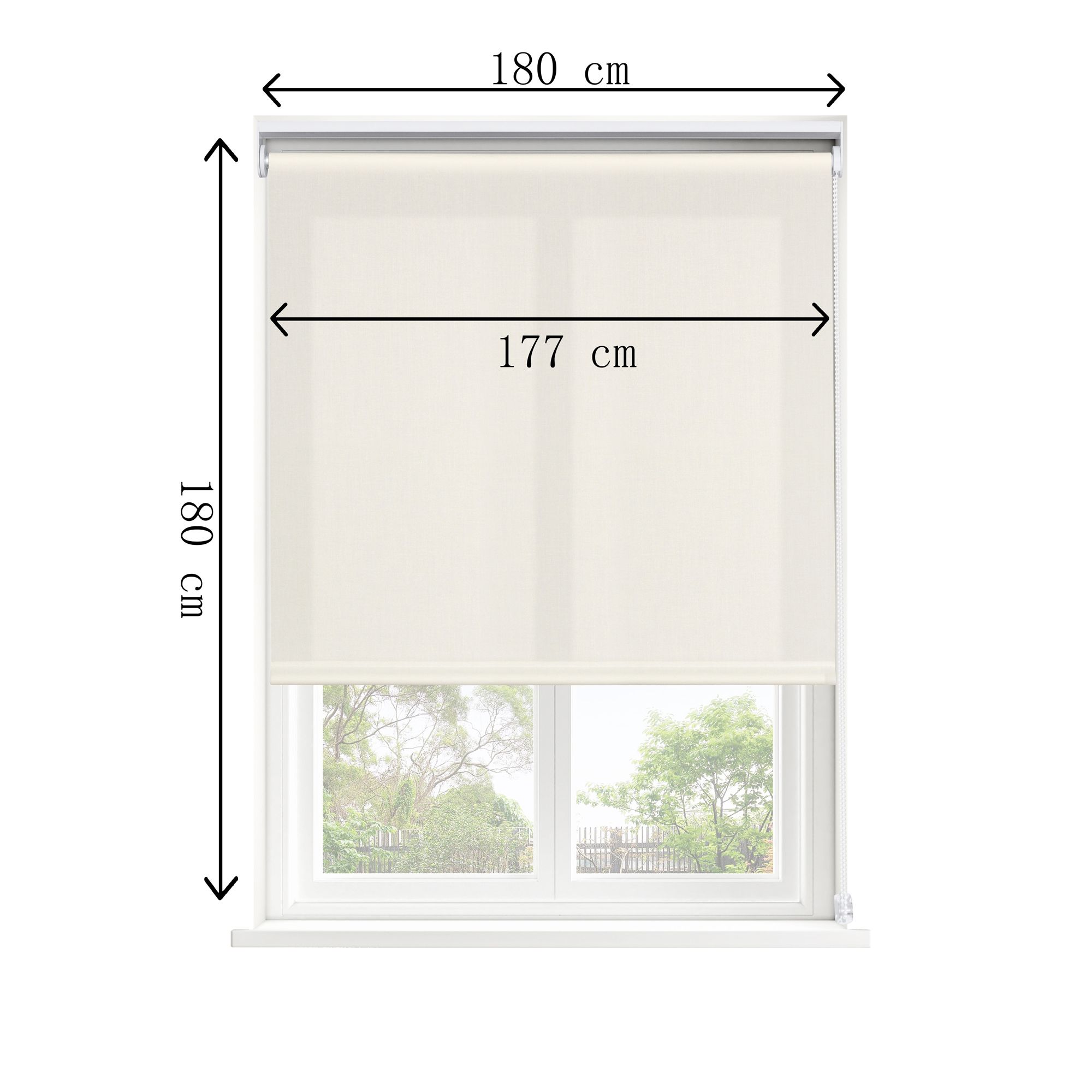 GoodHome Halo Corded Off white Daylight Roller Blind (W)180cm (L)180cm