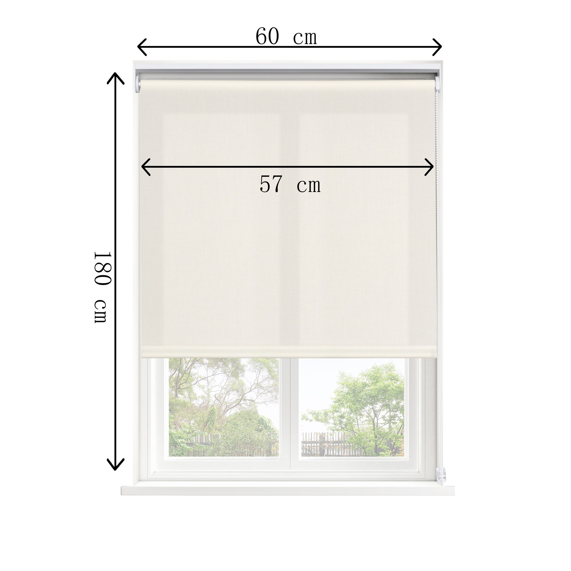 GoodHome Halo Corded Off white Daylight Roller Blind (W)60cm (L)180cm