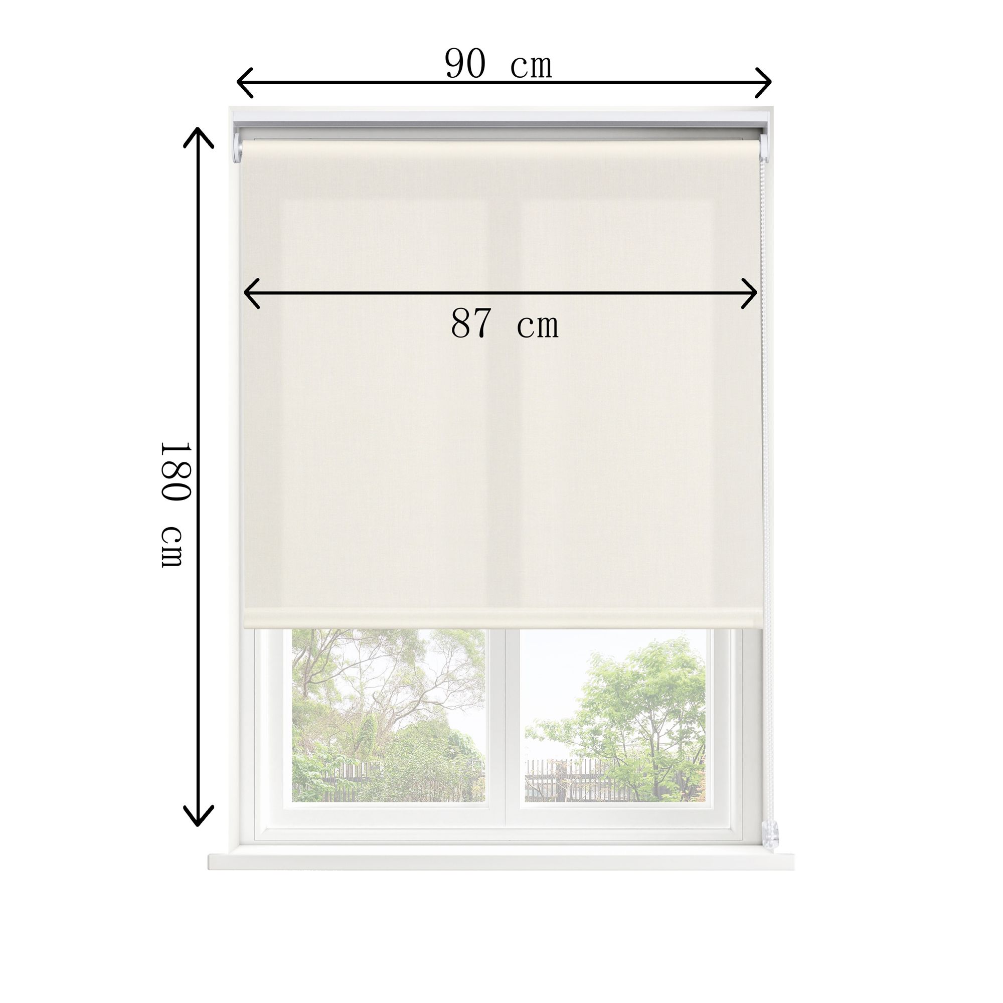 GoodHome Halo Corded Off white Daylight Roller Blind (W)90cm (L)180cm