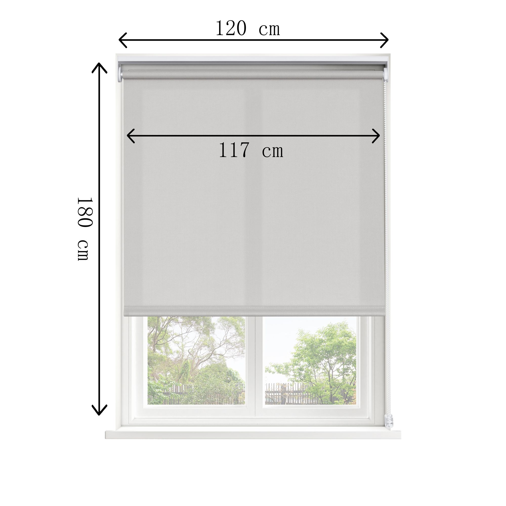 GoodHome Halo Corded Pearl grey Daylight Roller Blind (W)120cm (L)180cm