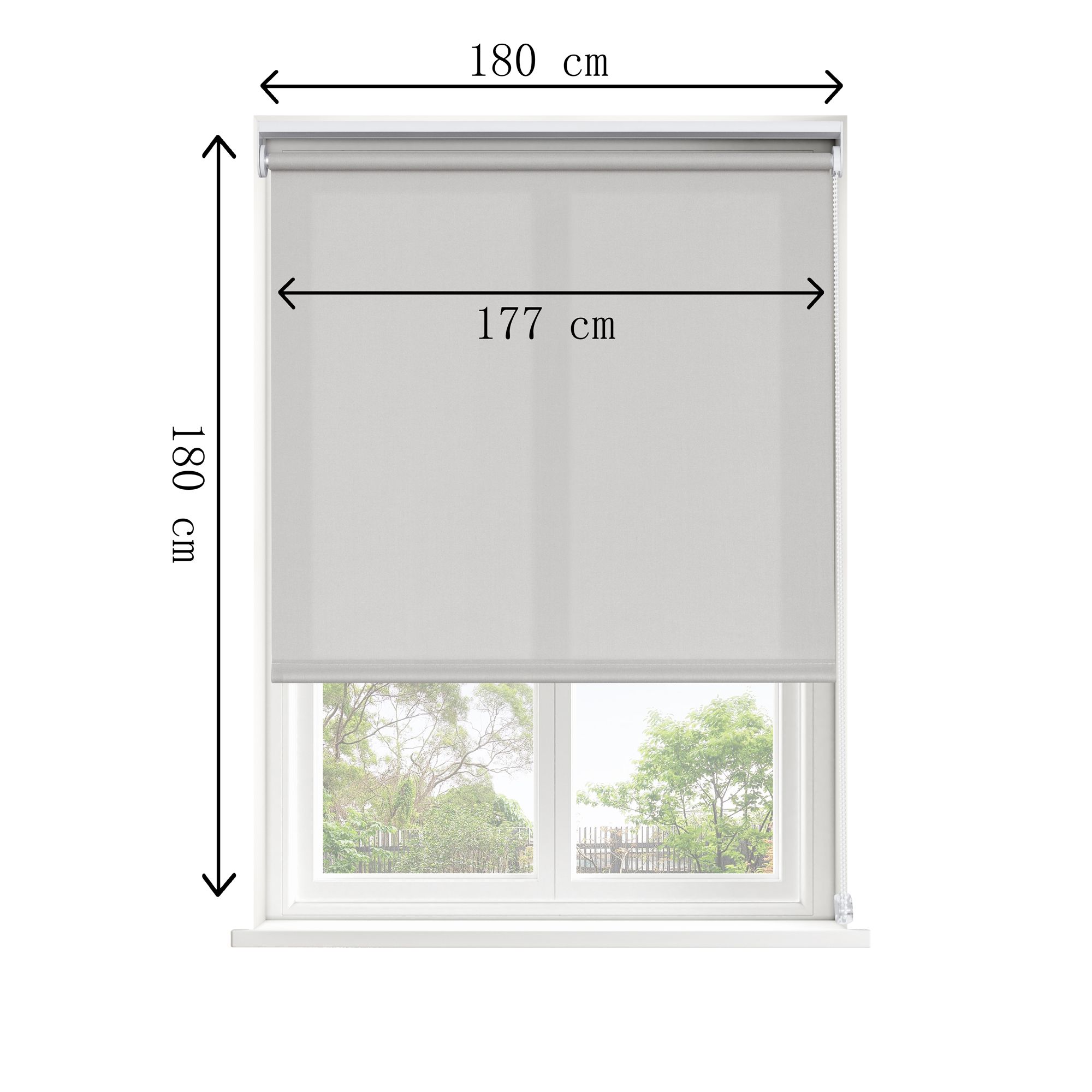 GoodHome Halo Corded Pearl grey Daylight Roller Blind (W)180cm (L)180cm