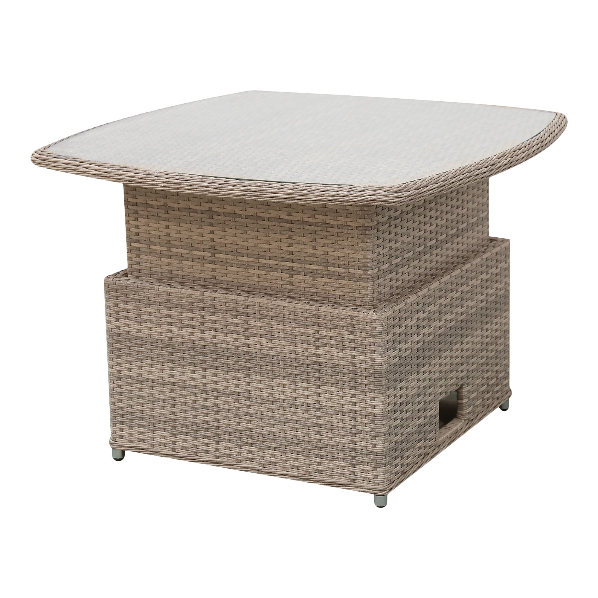 GoodHome Hamilton Cappuccino 7 Seater Modular corner Garden furniture set