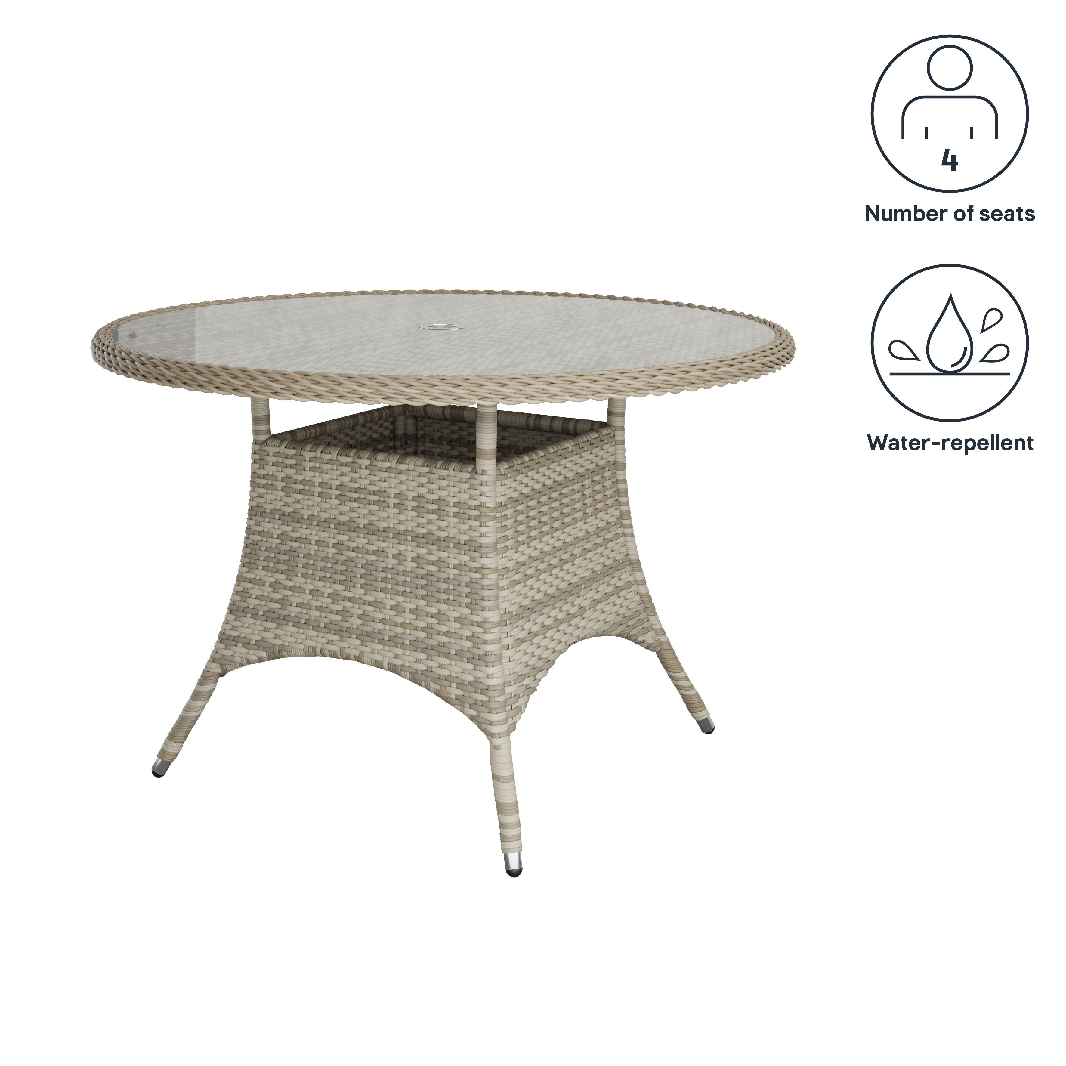 GoodHome Hamilton Cappuccino Rattan effect 4 seater Dining set