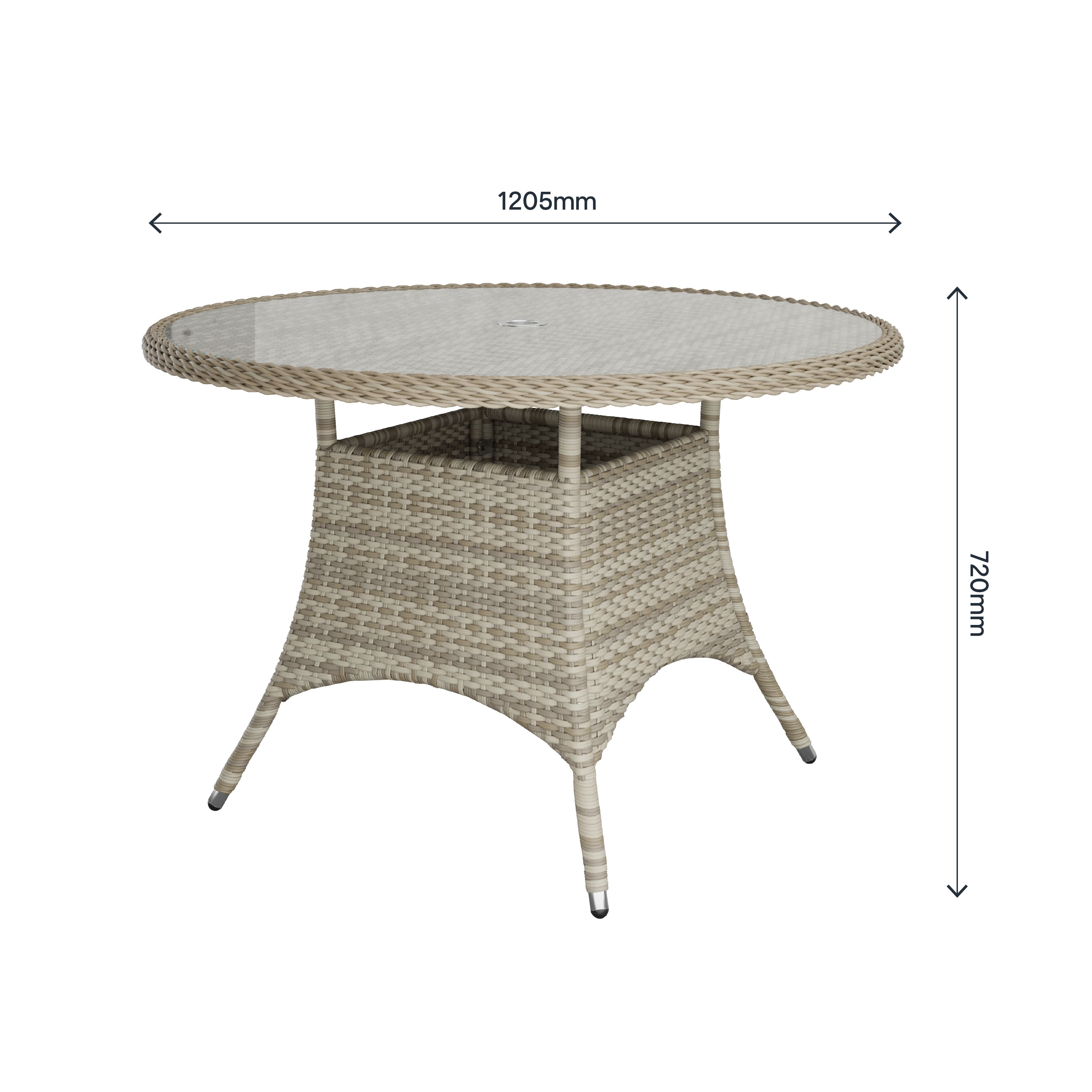 GoodHome Hamilton Cappuccino Rattan effect 4 seater Dining set