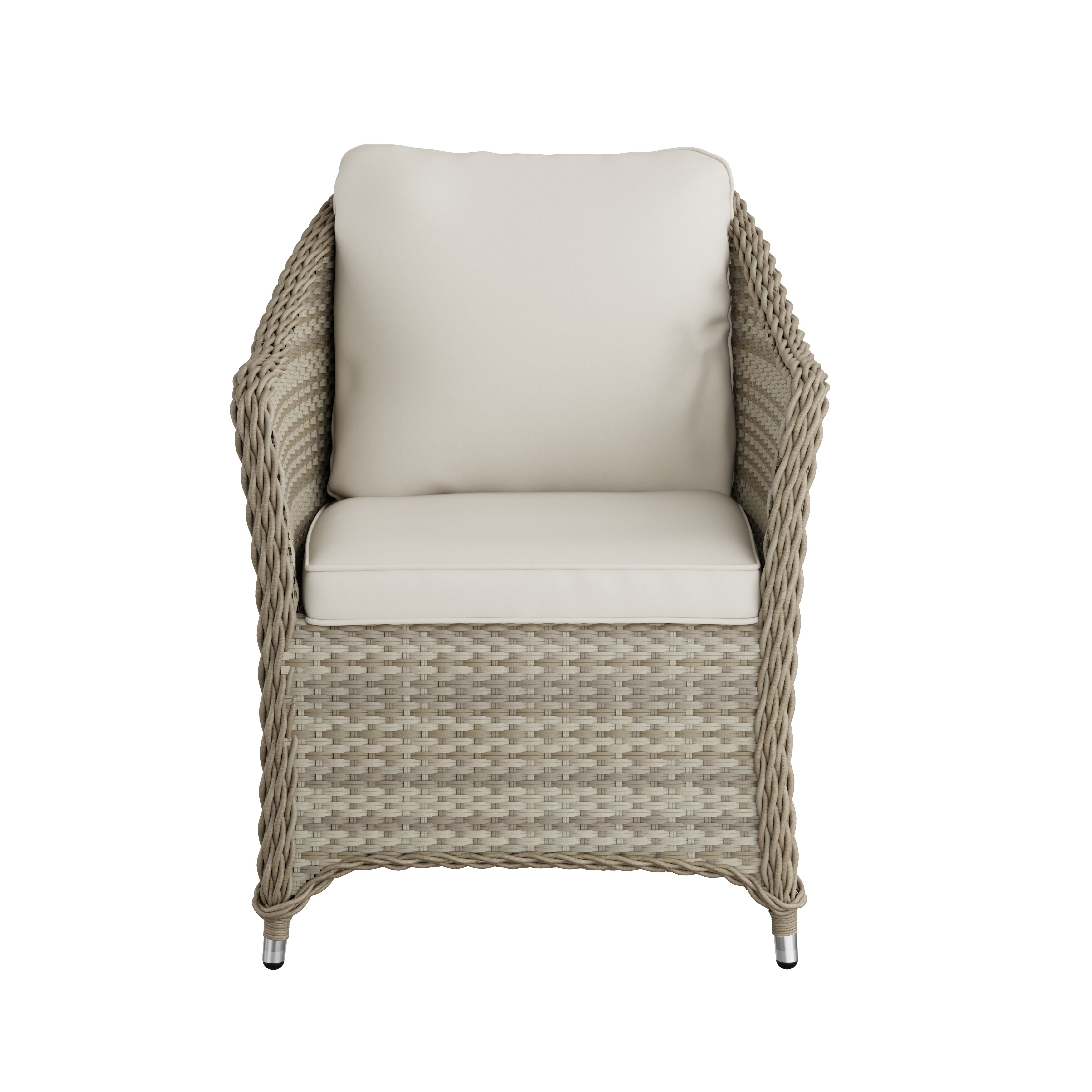GoodHome Hamilton Cappuccino Rattan effect 4 seater Dining set