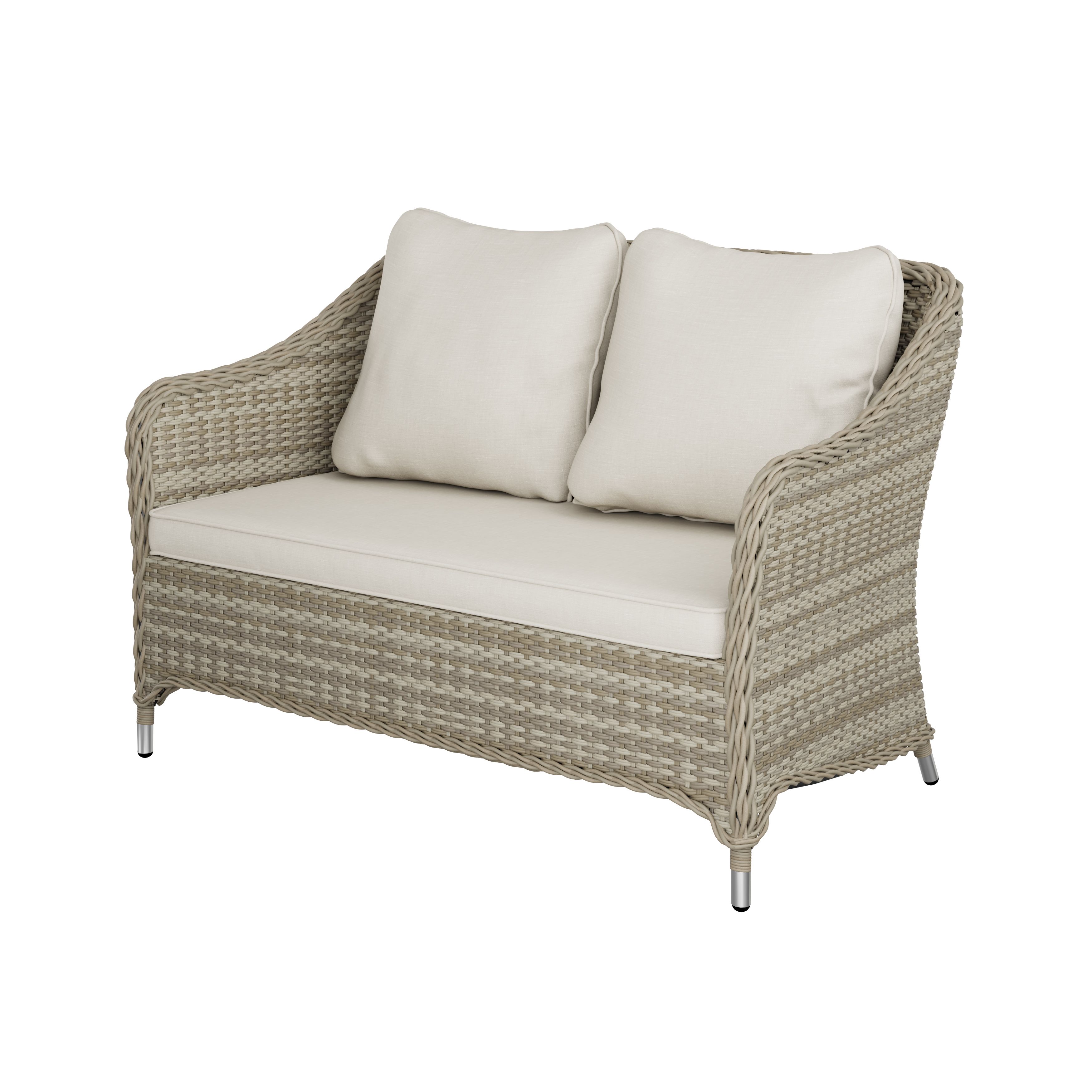 GoodHome Hamilton Cappuccino Rattan effect Metal 4 Seater Coffee set