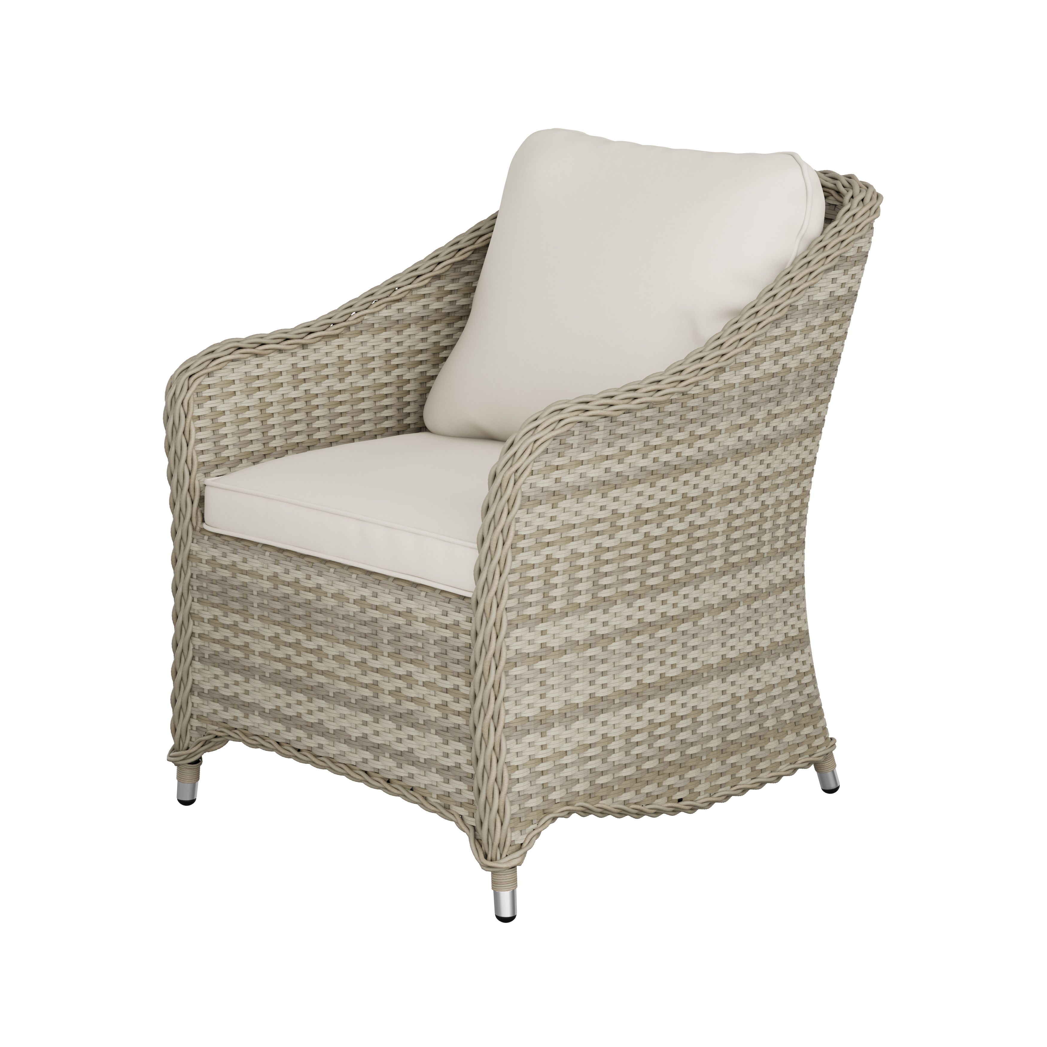GoodHome Hamilton Cappuccino Rattan effect Metal 4 Seater Coffee set