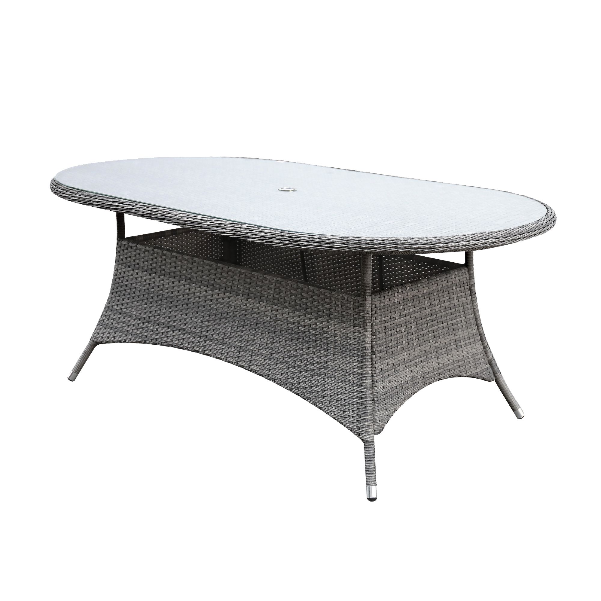 GoodHome Hamilton Steeple grey Rattan effect 6 seater Dining set