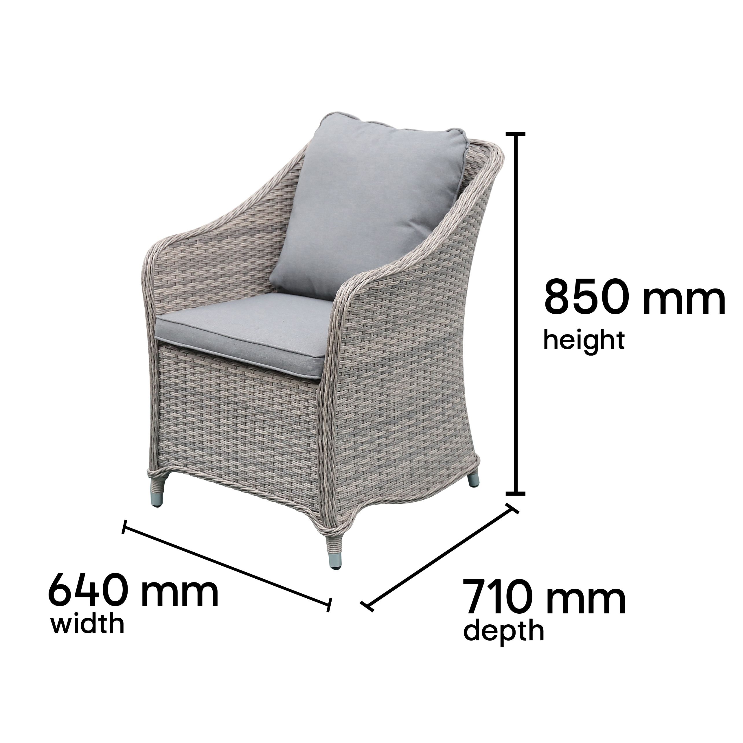 GoodHome Hamilton Steeple grey Rattan effect 8 seater Dining set