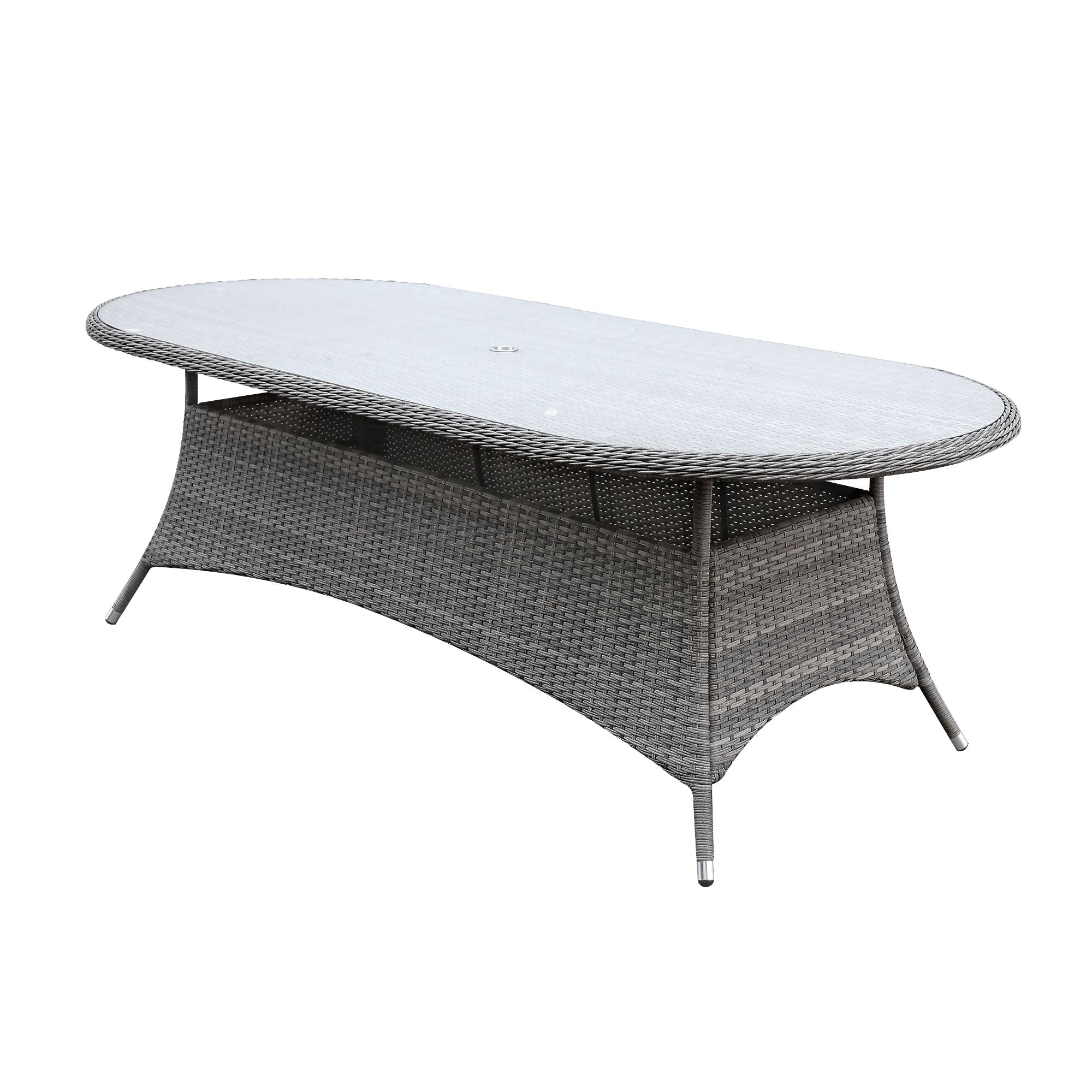 GoodHome Hamilton Steeple grey Rattan effect 8 seater Dining set