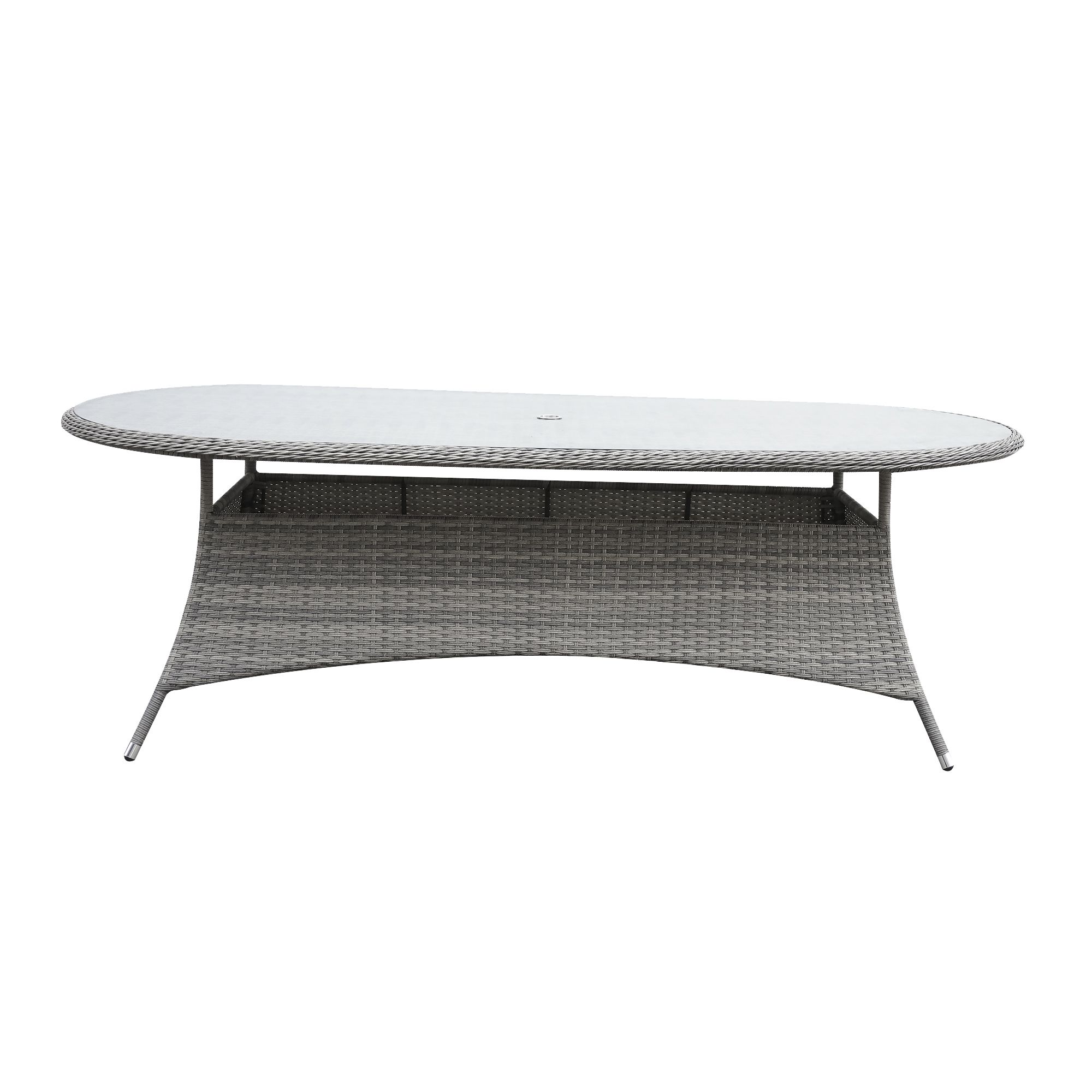 GoodHome Hamilton Steeple grey Rattan effect 8 seater Dining set