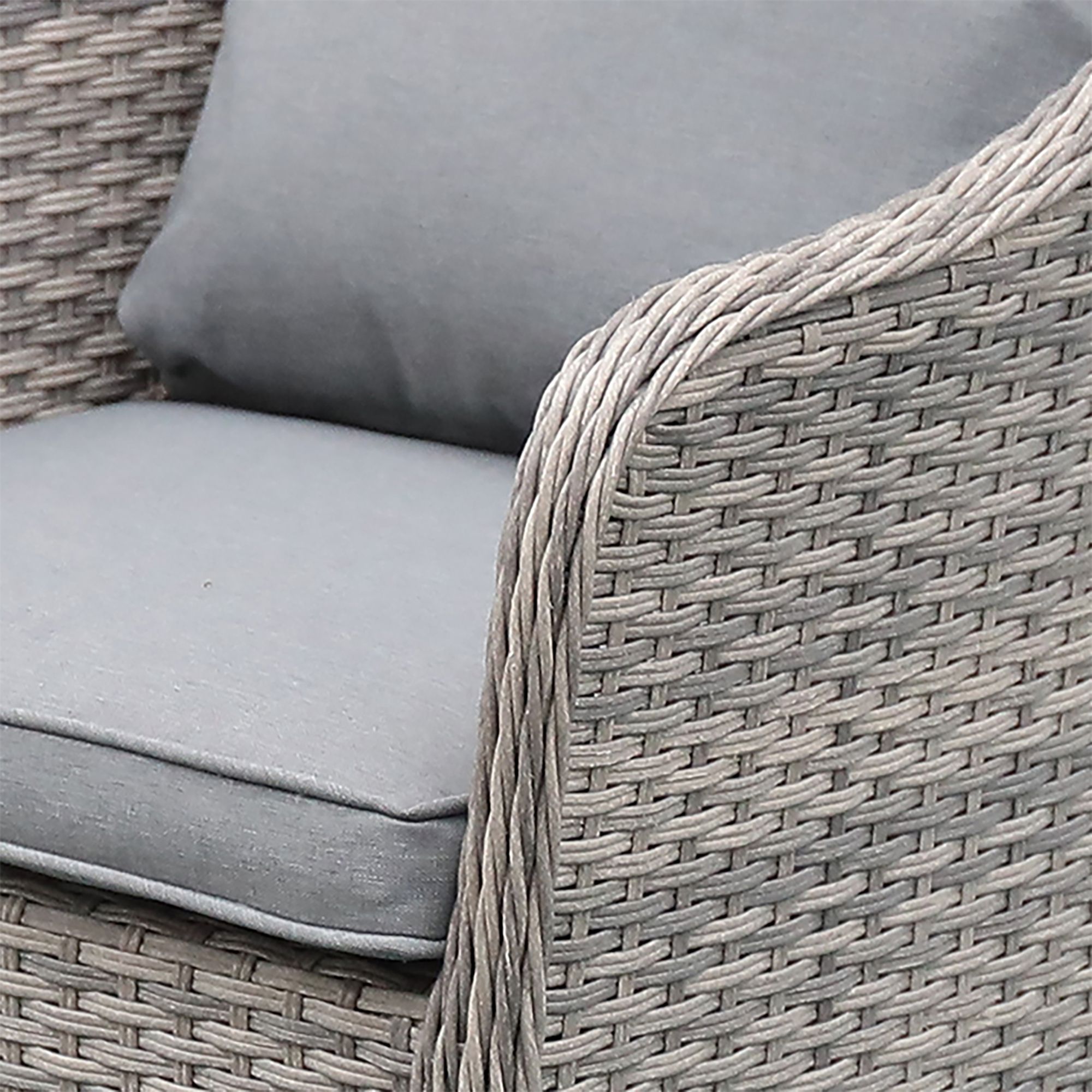 GoodHome Hamilton Steeple grey Rattan effect Rattan effect 4 Seater Coffee set