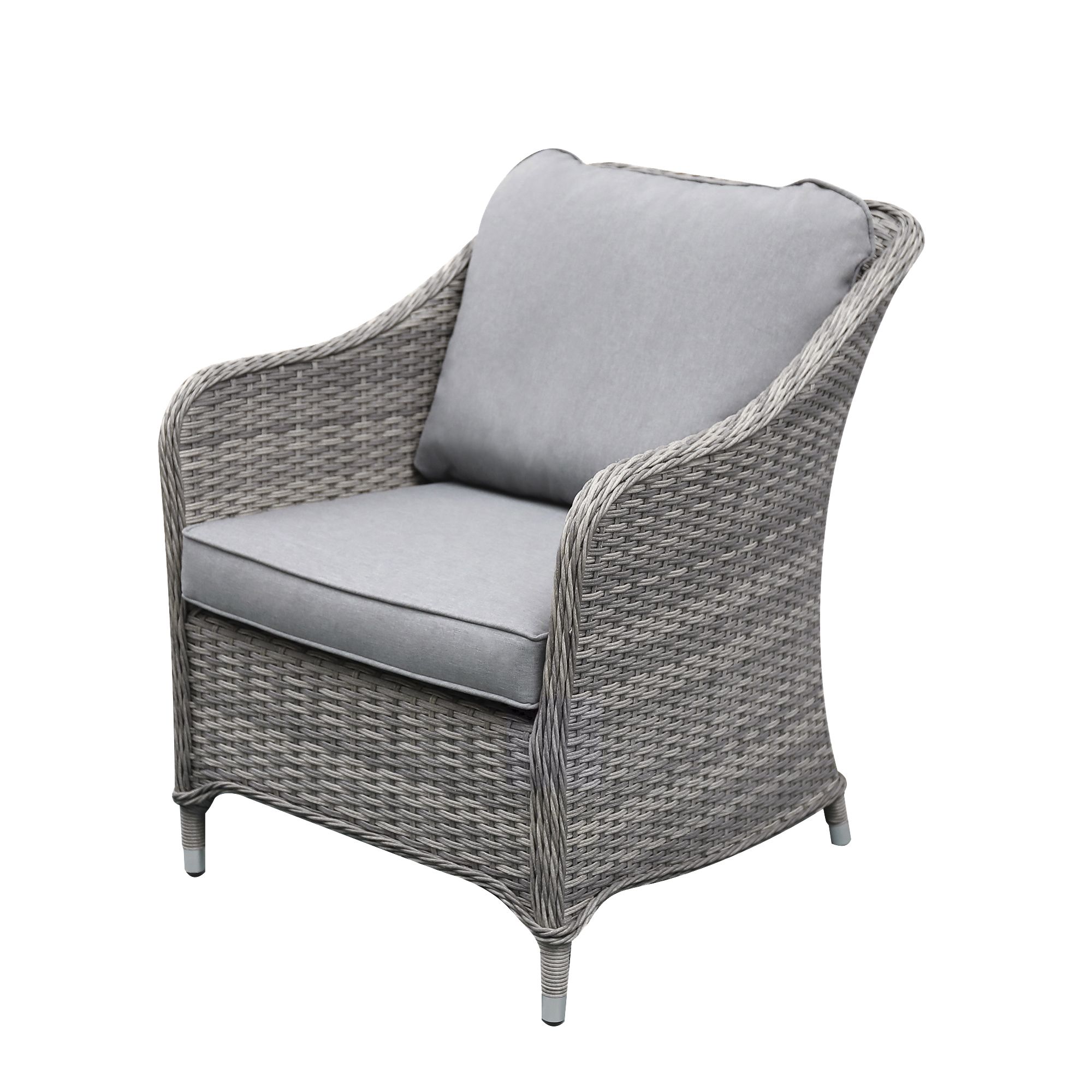 GoodHome Hamilton Steeple grey Rattan effect Rattan effect 4 Seater Coffee set