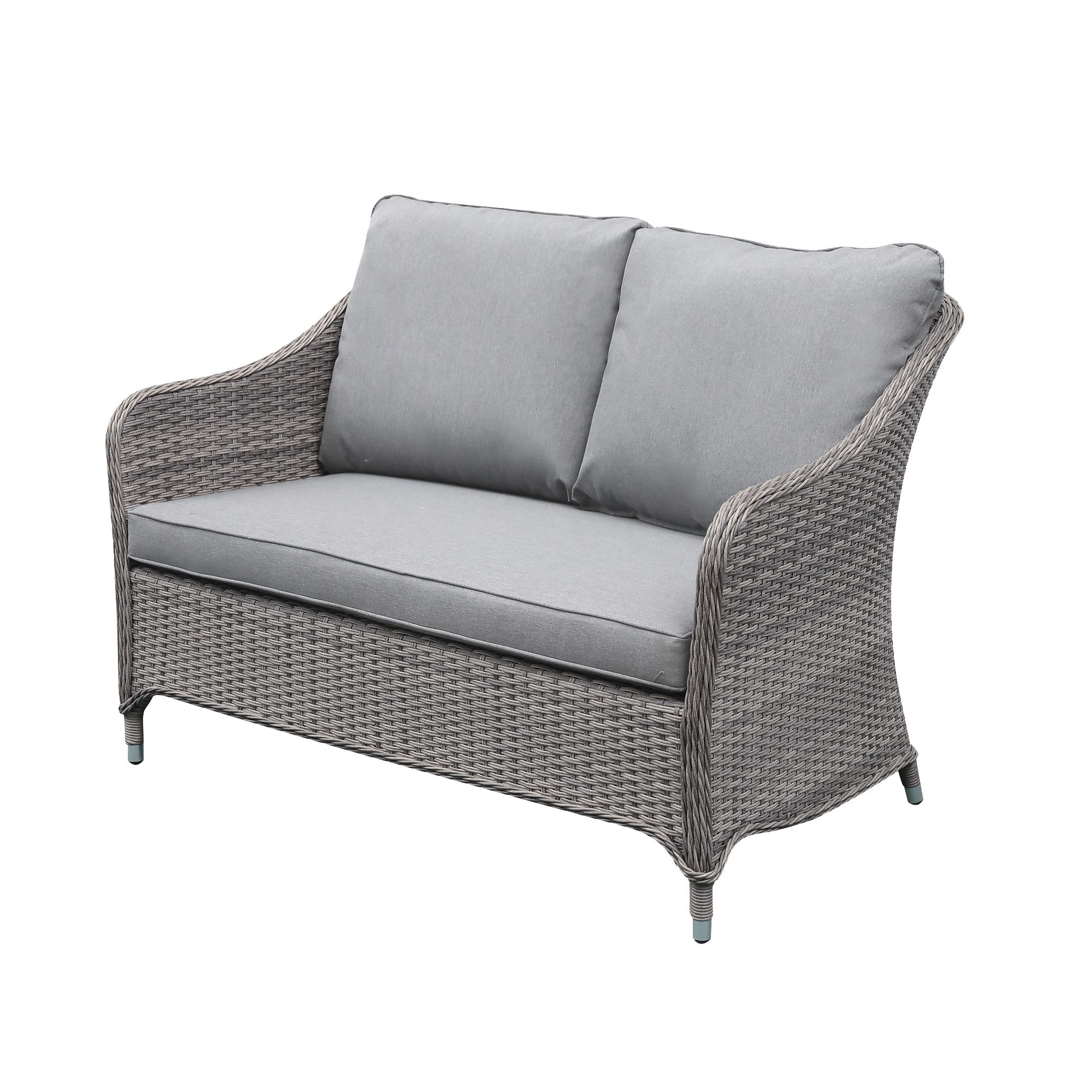 GoodHome Hamilton Steeple grey Rattan effect Rattan effect 4 Seater Coffee set