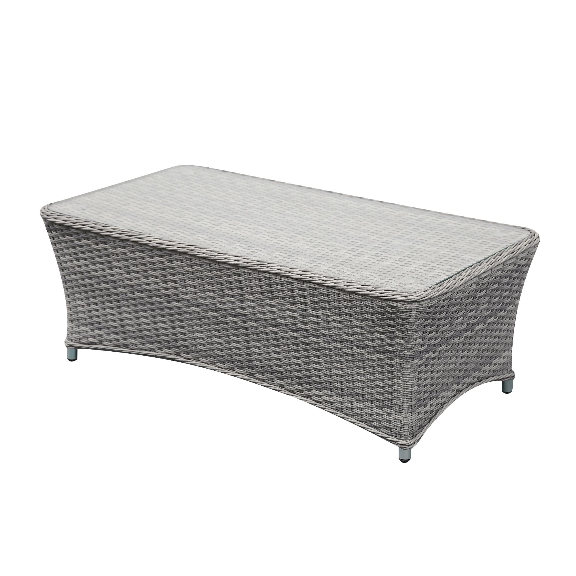 GoodHome Hamilton Steeple grey Rattan effect Rattan effect 4 Seater Coffee set