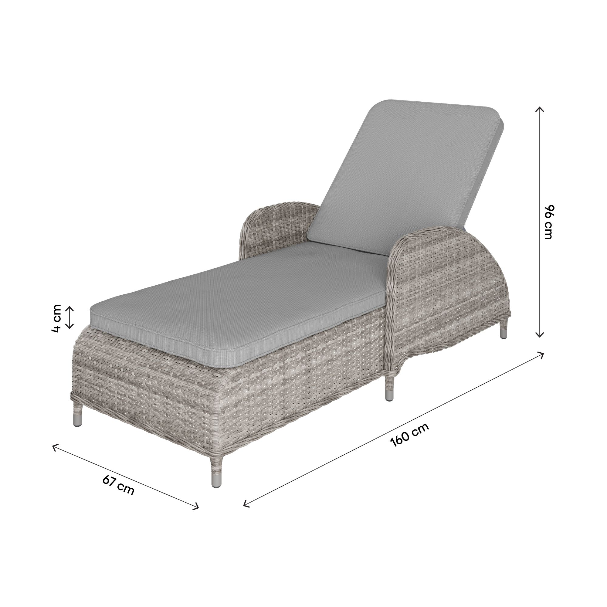 Bergama grey sun lounger hotsell
