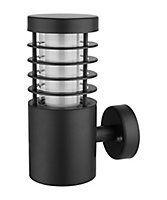 GoodHome Hampstead Fixed Matt Black Mains-powered Integrated LED Outdoor Wall light 250lm (Dia)10.2cm