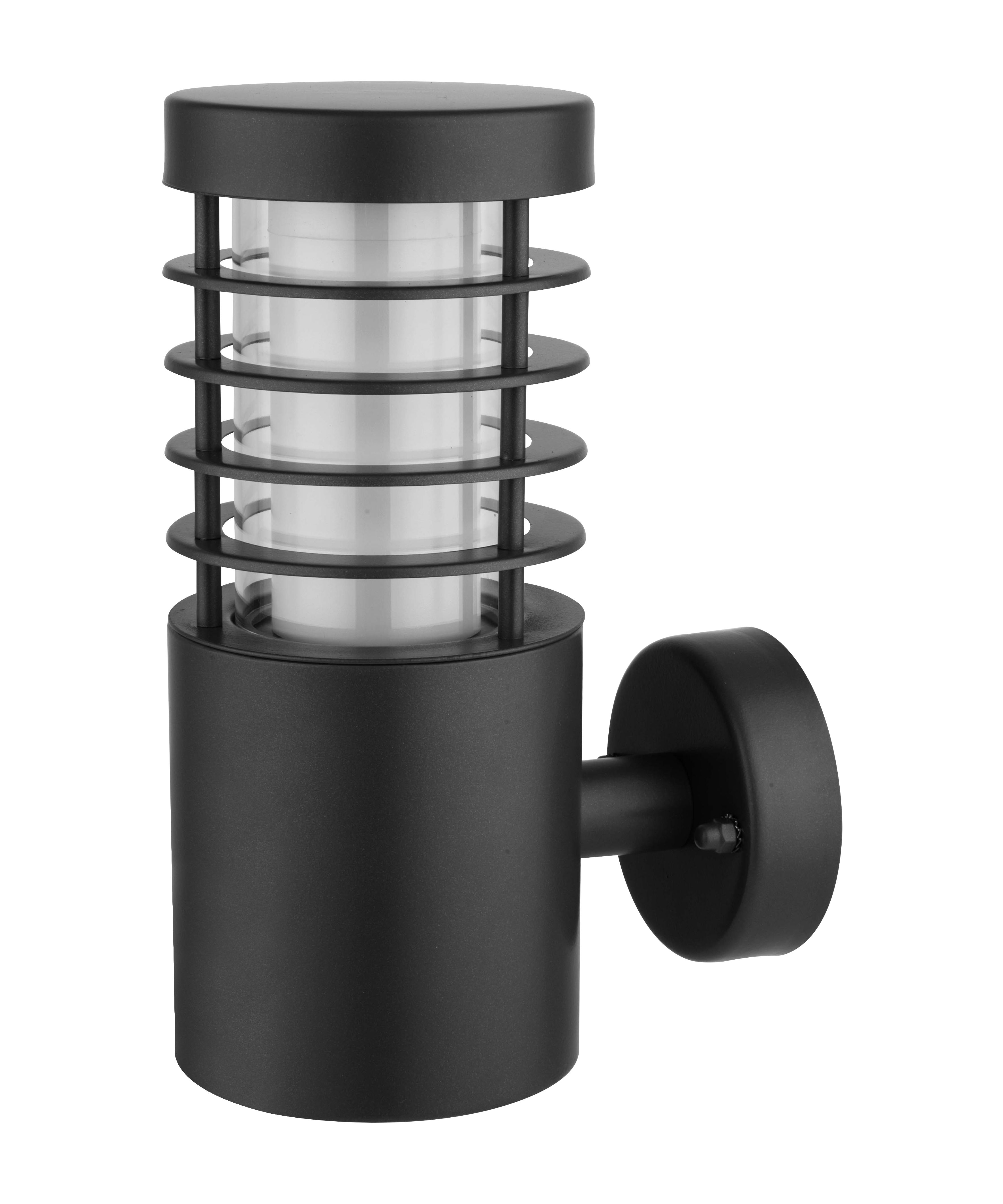 GoodHome Hampstead Fixed Matt Black Mains-powered Integrated LED Outdoor Wall light 250lm (Dia)10.2cm