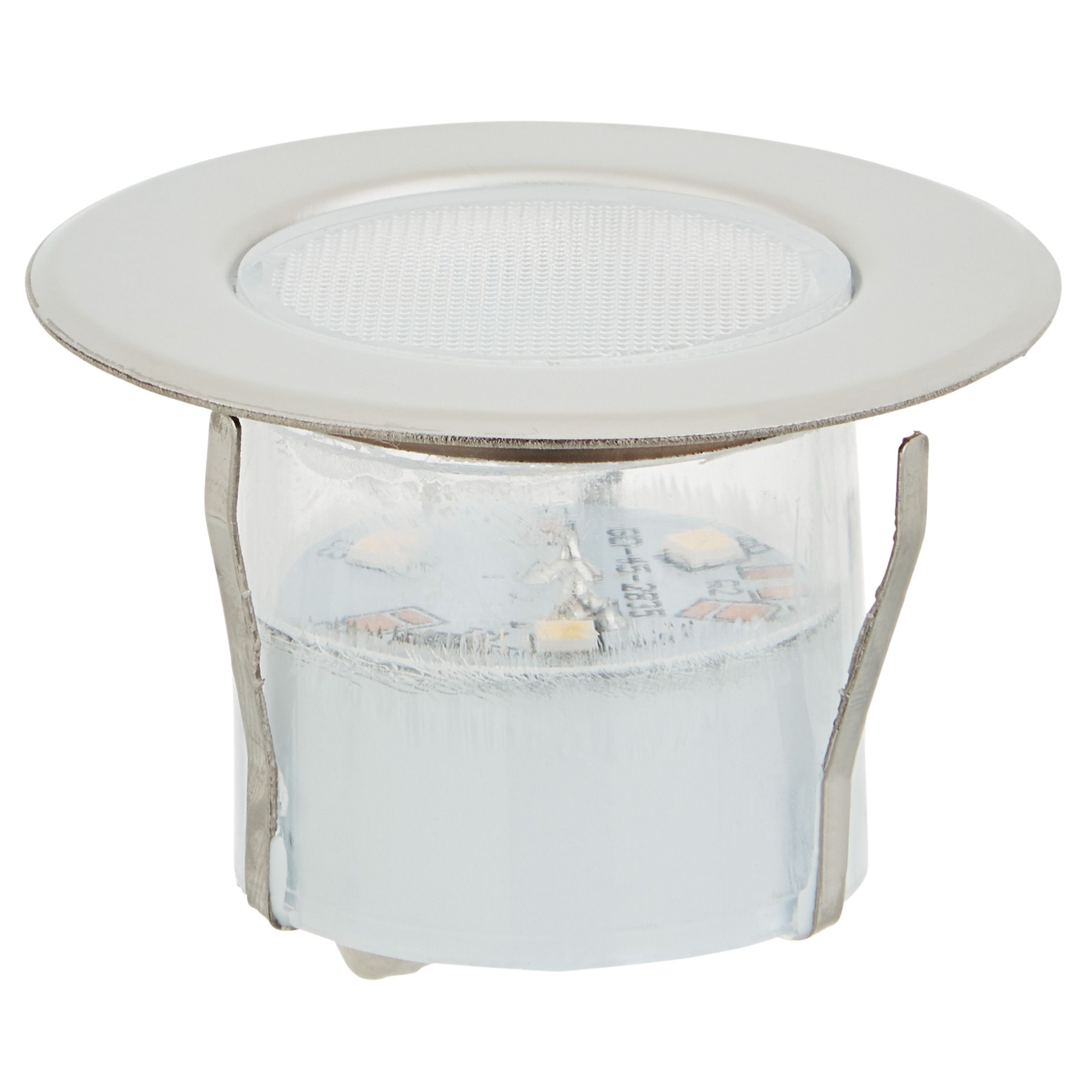 GoodHome hardin Stainless steel Mains-powered Neutral white LED Round Deck light