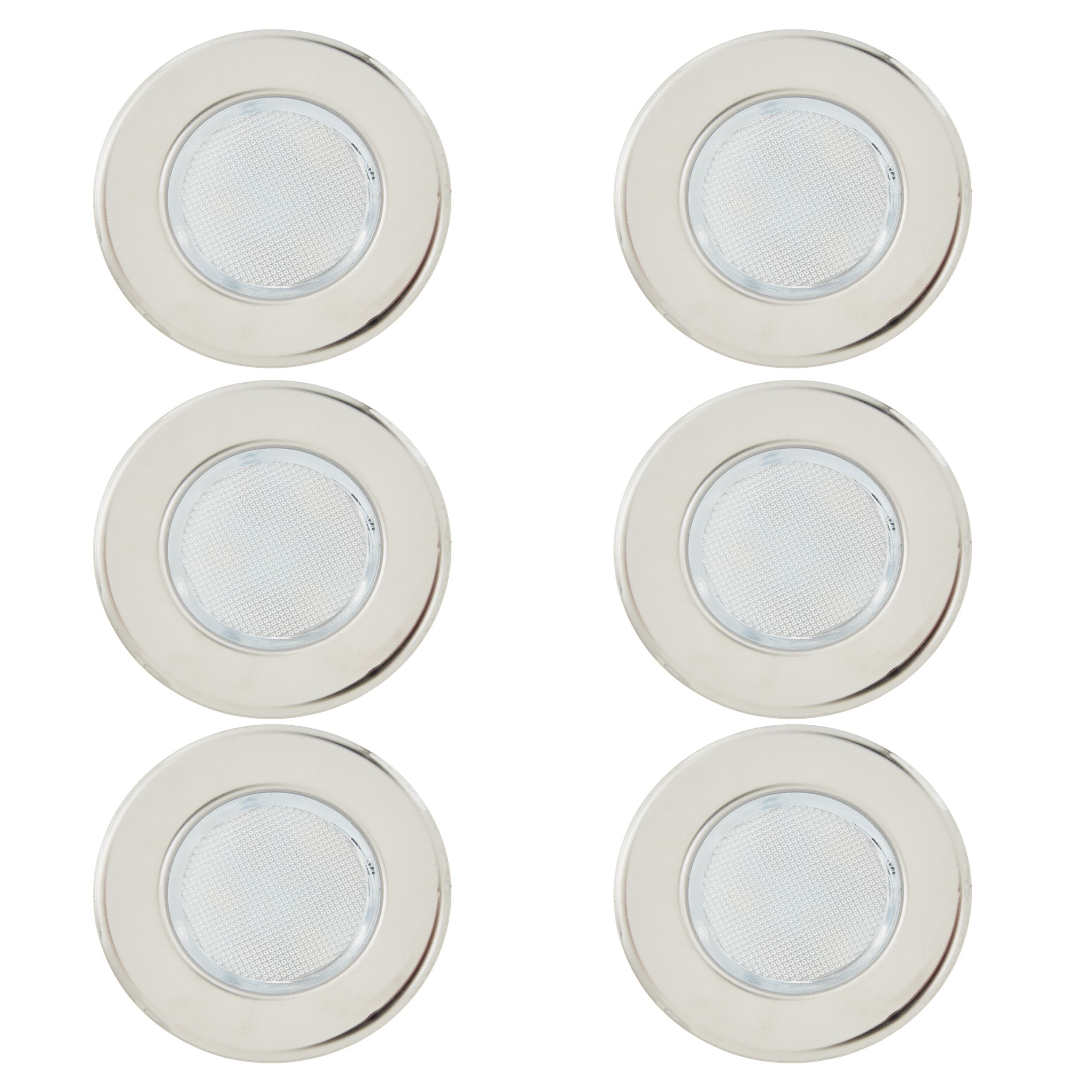 GoodHome hardin Stainless steel Mains-powered Neutral white LED Round Deck light