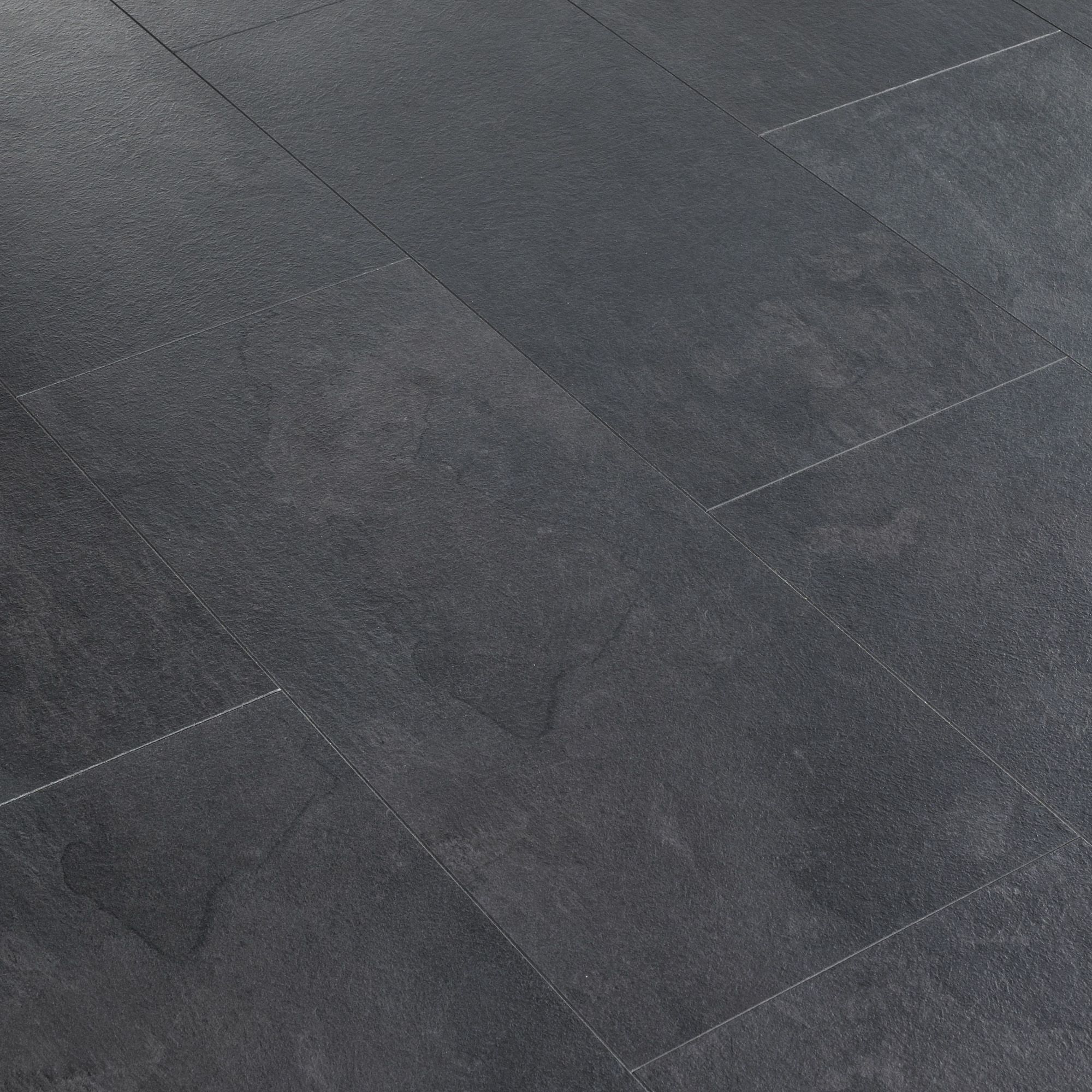 Colours Leggiero Black Slate Tile Effect Laminate Flooring | Floor Roma