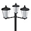 GoodHome Haro Lantern Dark grey Mains-powered 3 lamp Integrated LED Outdoor Post light (H)2100mm