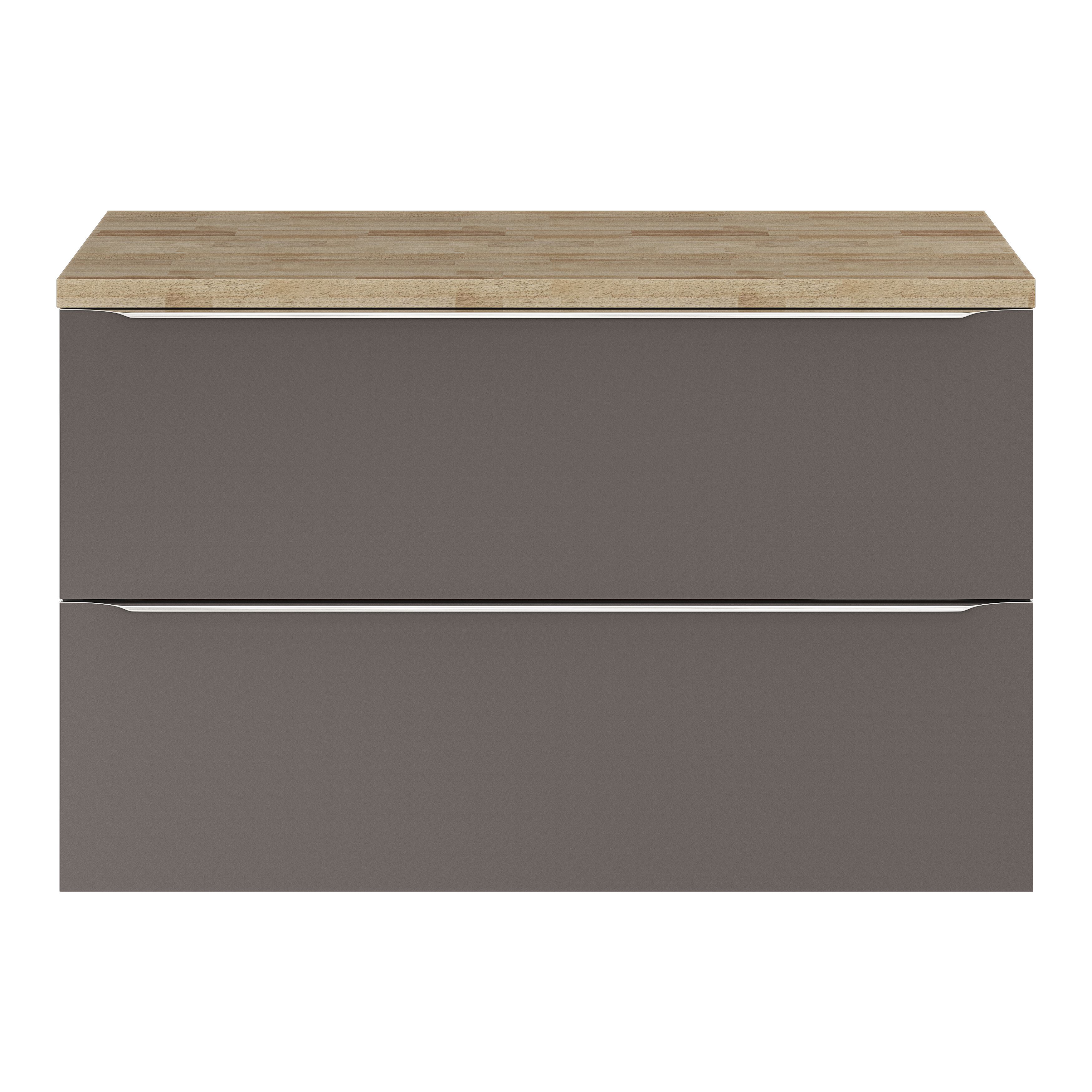 GoodHome Hartland Natural Straight Oak Worktop (T) 2.7cm x (L) 100.5cm x (W) 45.5cm
