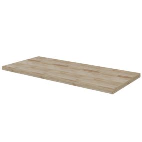 GoodHome Hartland Natural Straight Oak Worktop (T) 2.7cm x (L) 100.5cm x (W) 45.5cm