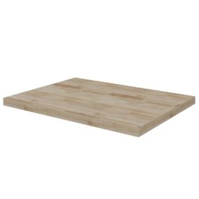 GoodHome Hartland Natural Straight Oak Worktop (T) 2.7cm x (L) 60.5cm x (W) 45.5cm