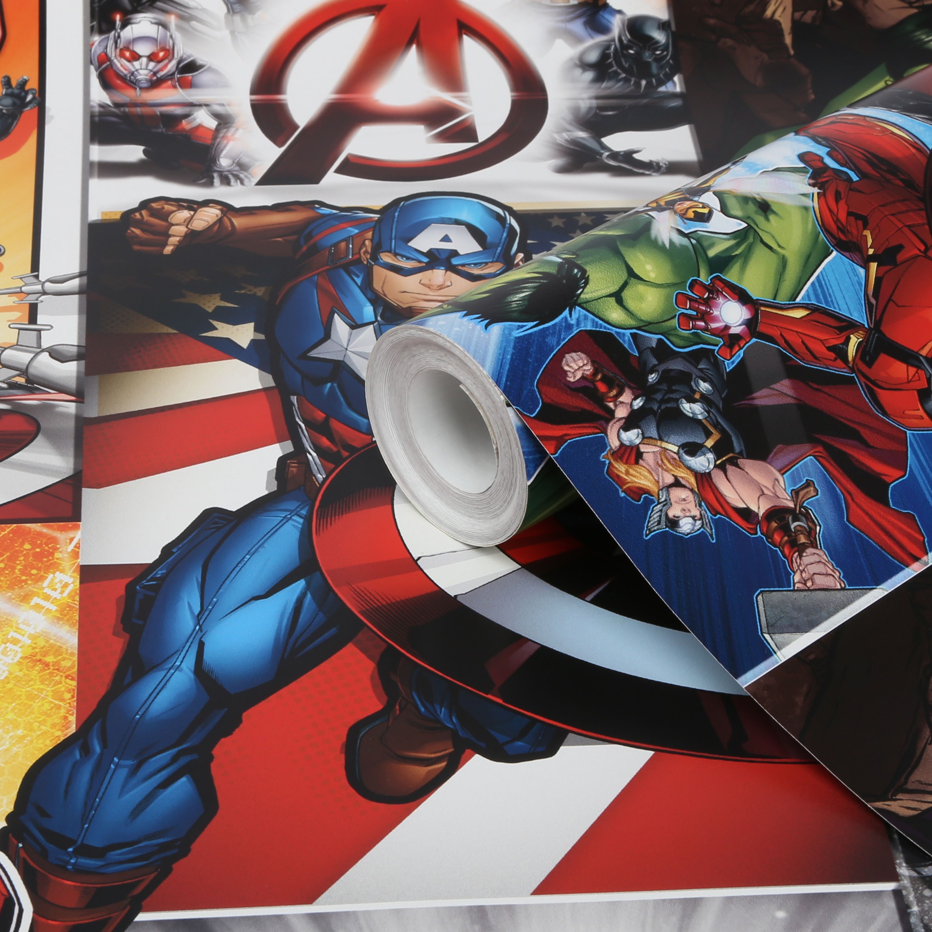 GoodHome Heimia Multicolour Avengers Smooth Wallpaper | Tradepoint