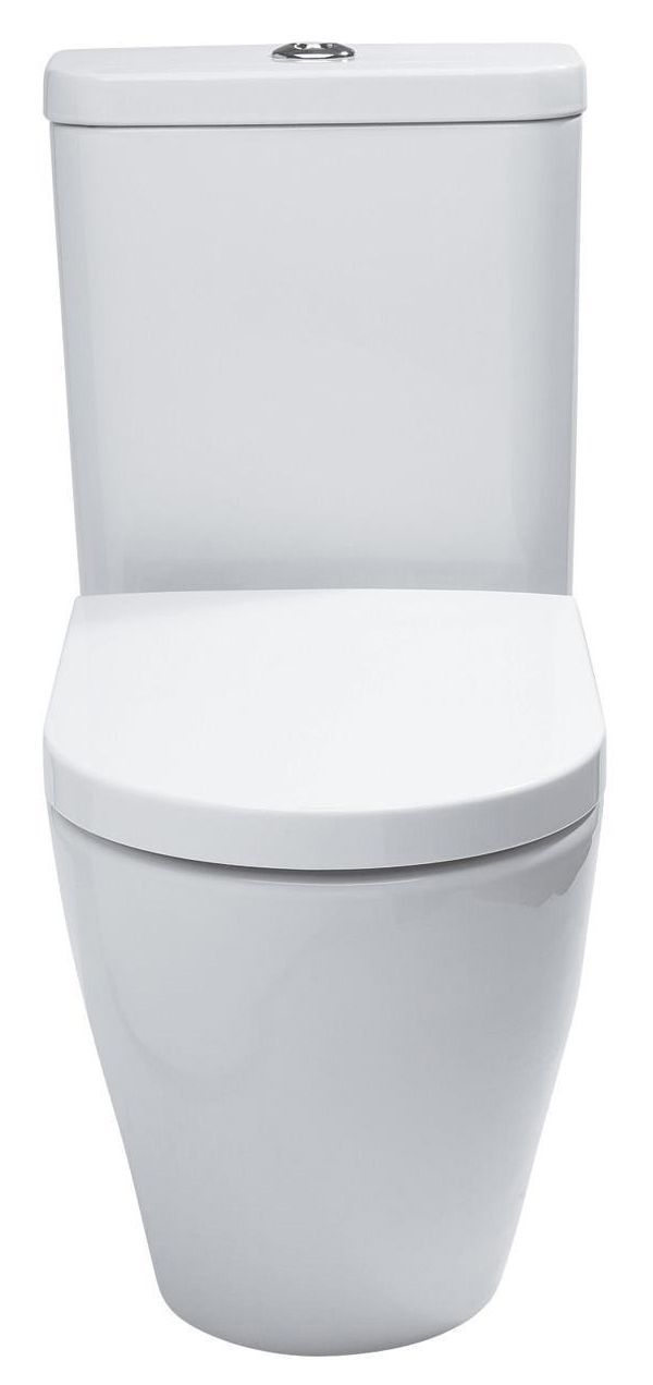 GoodHome Helena White Closed back close-coupled Floor-mounted Toilet & semi pedestal basin (W)384mm (H)795mm