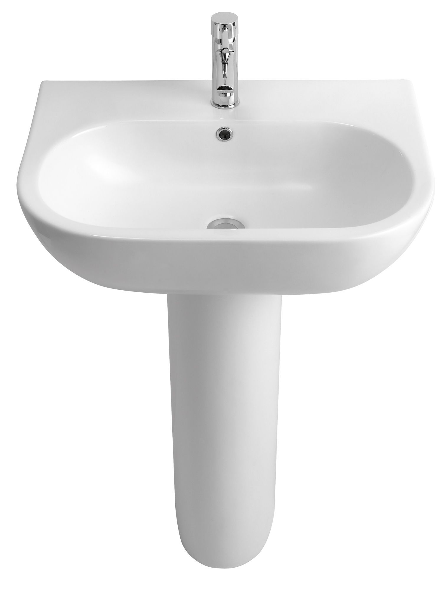 GoodHome Helena White Open back close-coupled Floor-mounted Toilet & full pedestal basin (W)384mm (H)795mm