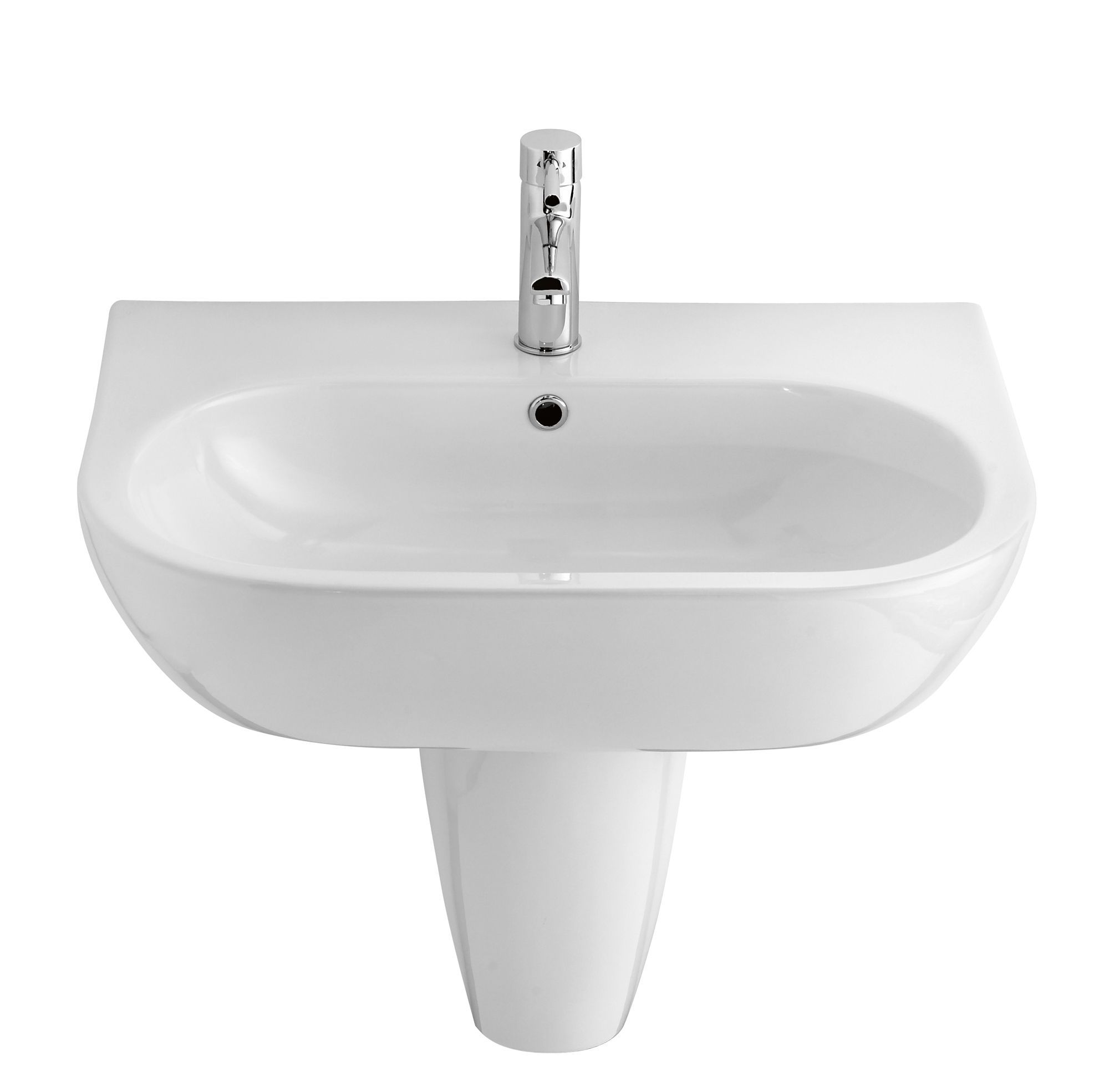 GoodHome Helena White Open back close-coupled Floor-mounted Toilet & semi pedestal basin (W)384mm (H)795mm