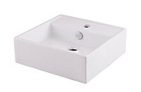 GoodHome Hendra Square Counter-mounted Counter top Basin (W)38cm