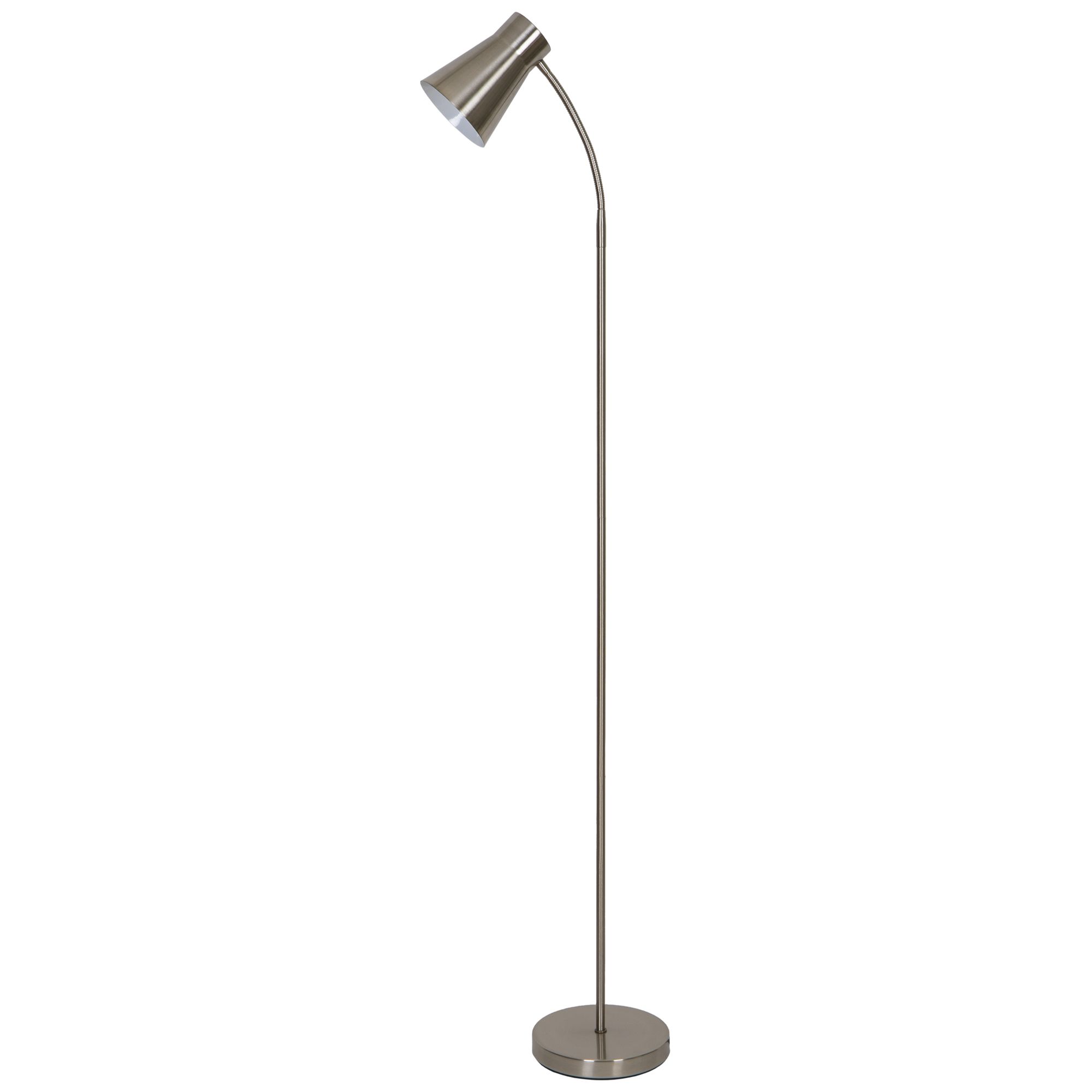 GoodHome Hetange Nickel effect Floor light