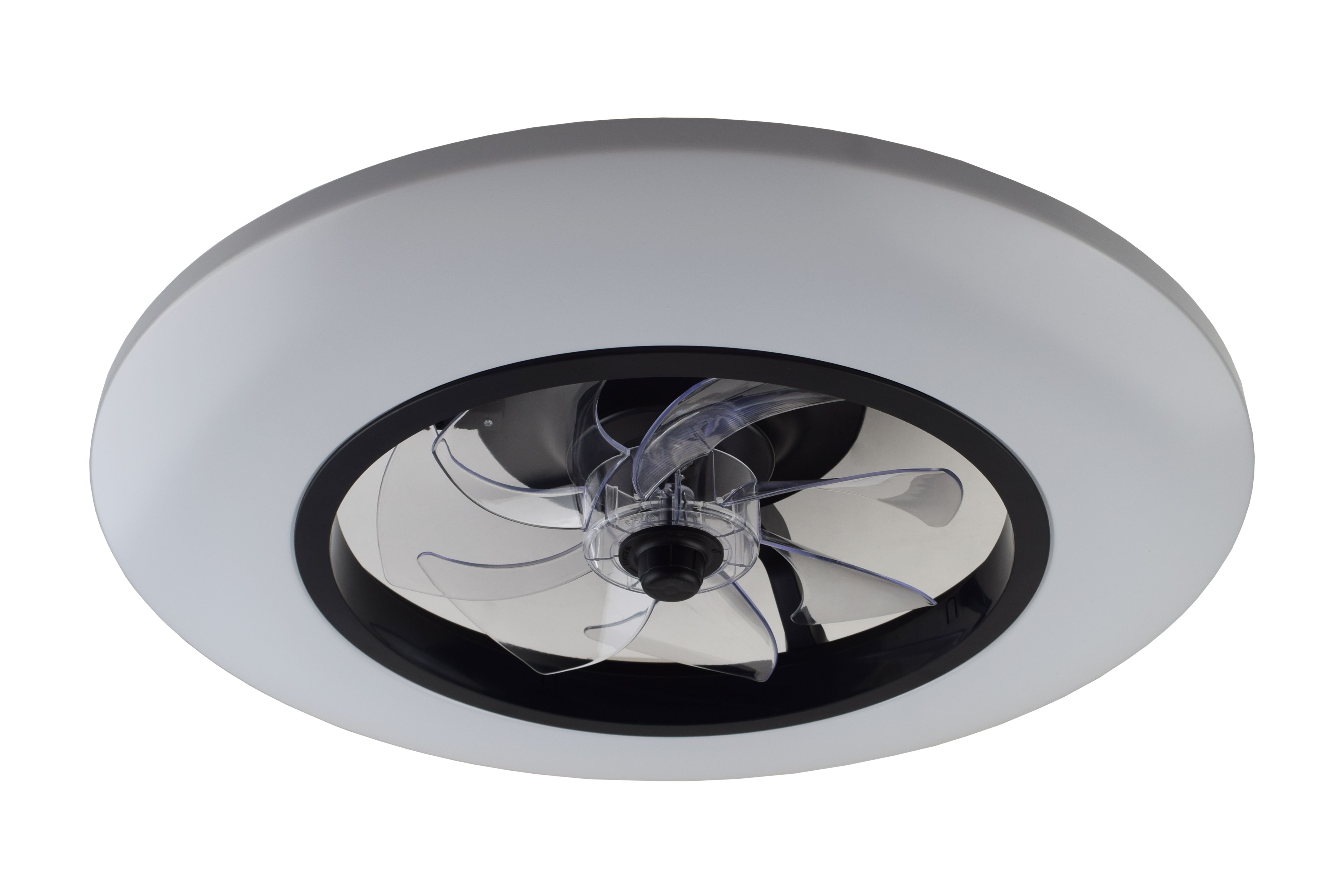 GoodHome Hewish Modern Black & white LED Ceiling fan light
