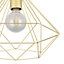 GoodHome Hexagon Gloss Metal Brass effect Ceiling light