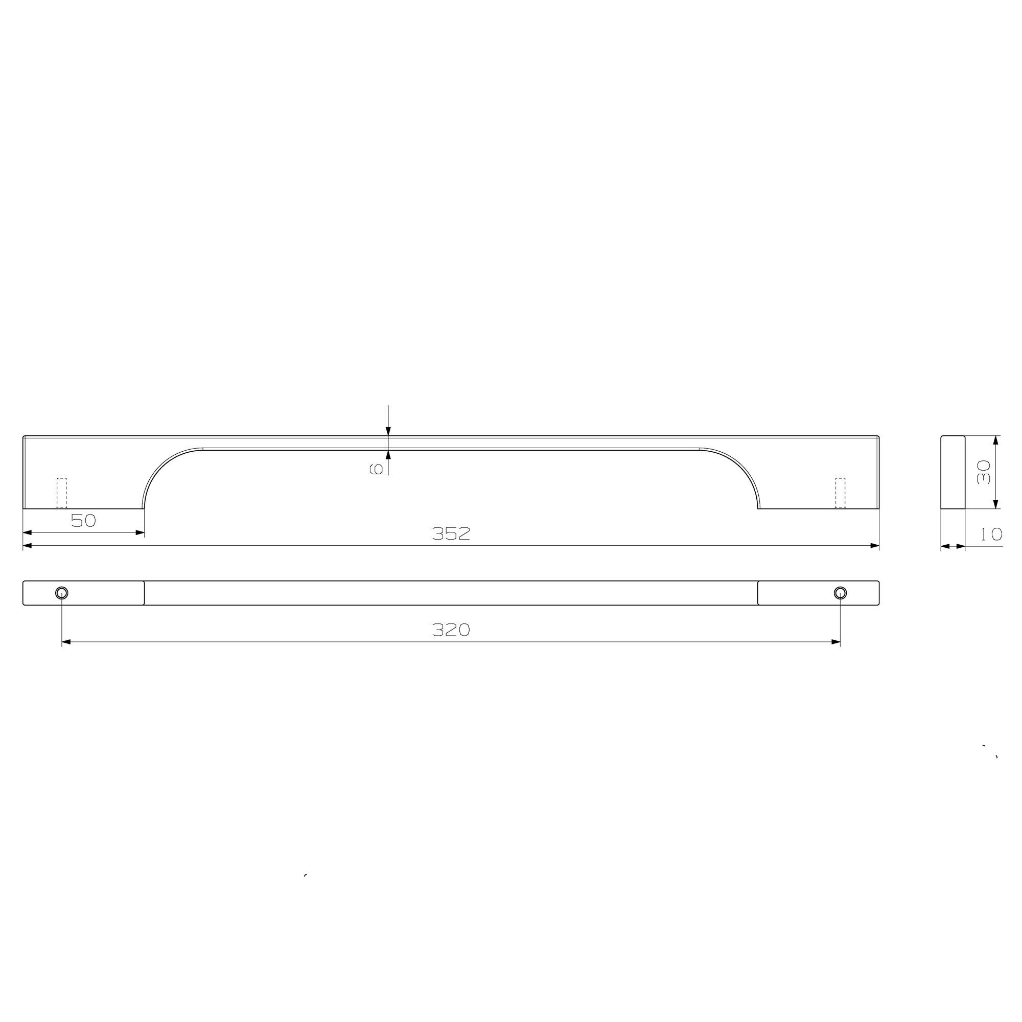 GoodHome Hikide Chrome effect Silver Kitchen cabinets Handle (L)352mm