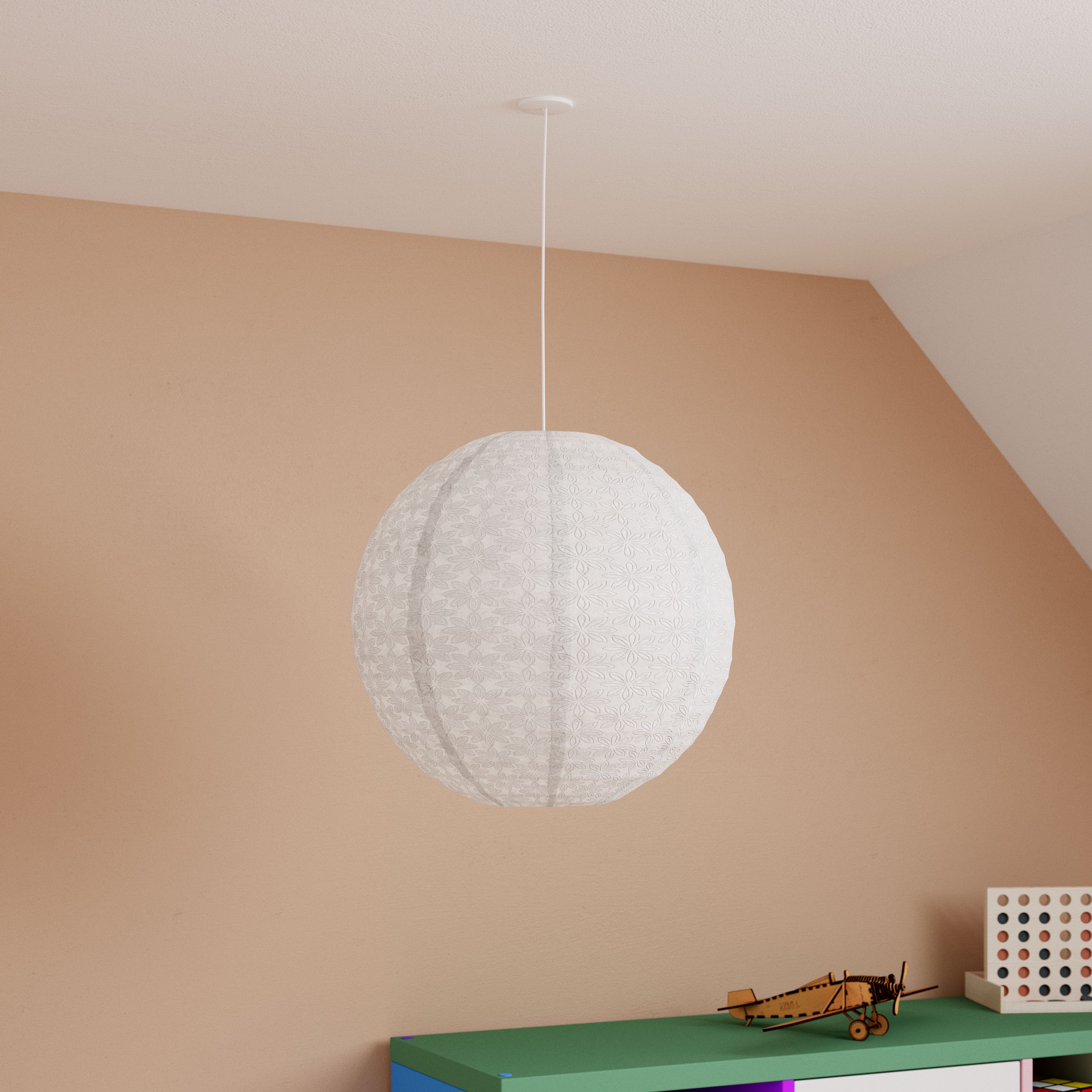 GoodHome Hillstar White Floral Round Lamp shade (D)38cm