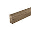 GoodHome Hinita Matt Stained Dark wood effect Solid oak Upstand (L)3000mm