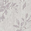 GoodHome Hirta Lilac Floral Metallic effect Textured Wallpaper Sample