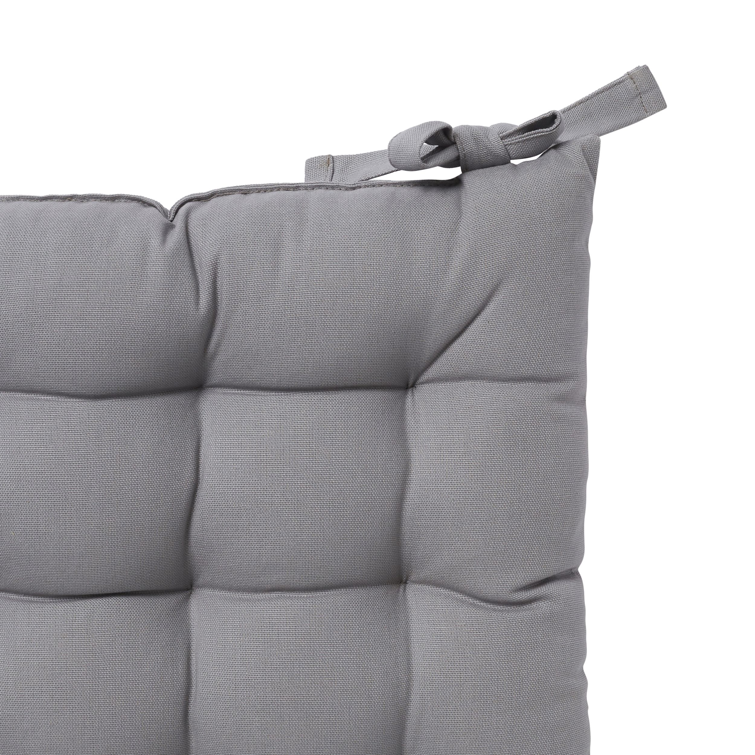 GoodHome Hiva Grey Plain Seat pad (L)45cm x (W)45cm
