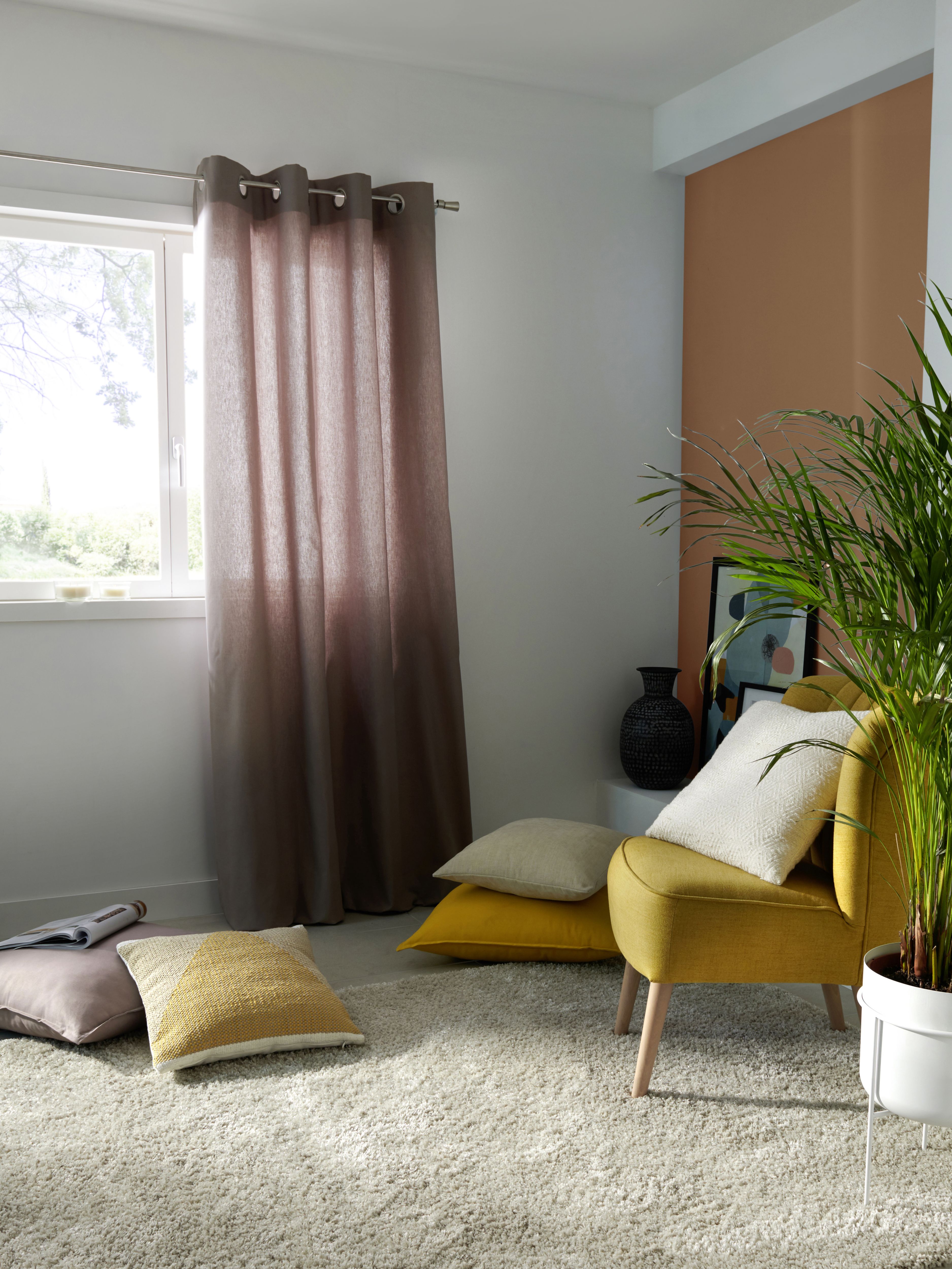 GoodHome Hiva Yellow Plain Indoor Cushion (L)60cm x (W)60cm