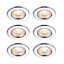 GoodHome Hodgkin Chrome effect Fixed LED Fire-rated Neutral white Downlight IP65, Pack of 6