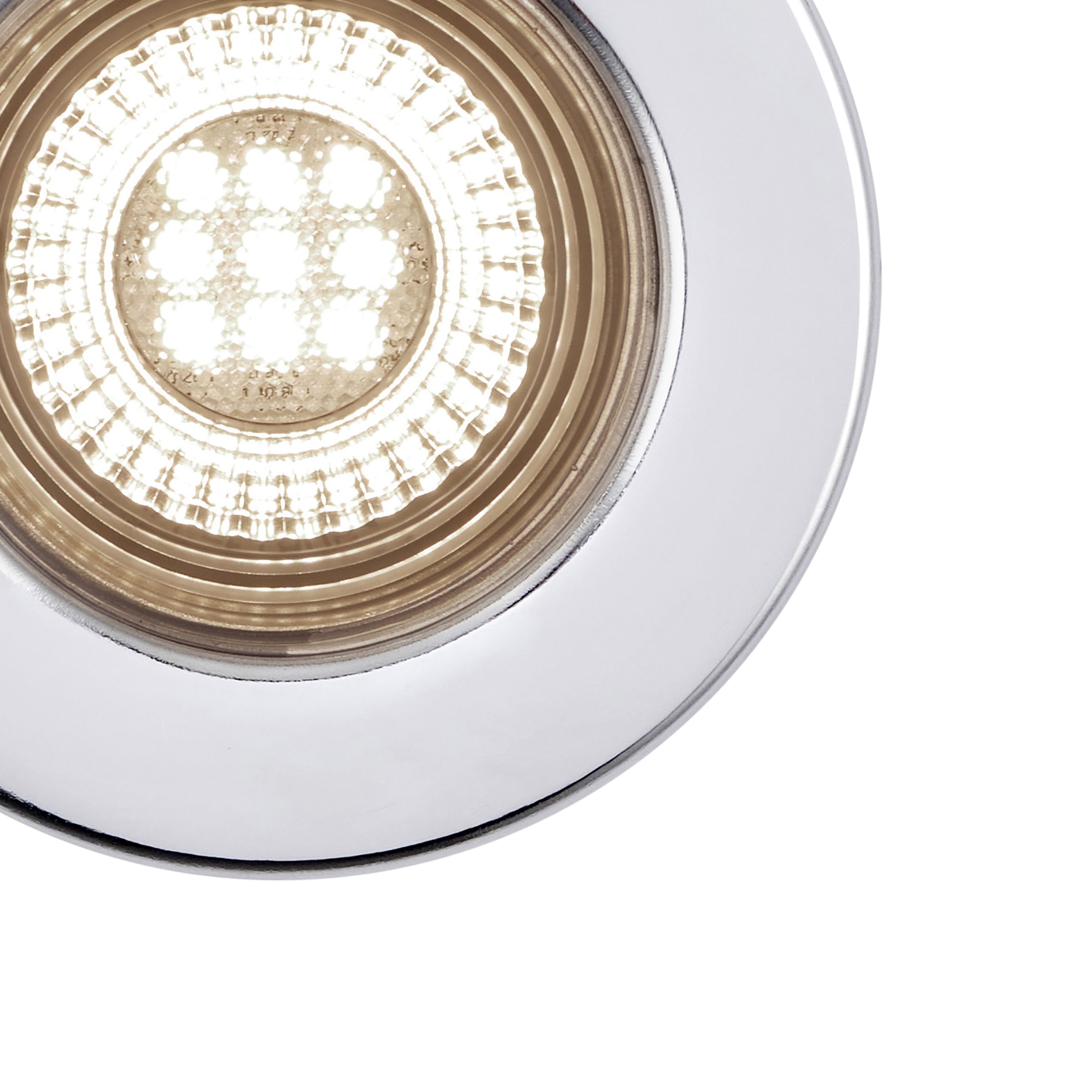 GoodHome Hodgkin Chrome effect Fixed LED Fire-rated Neutral white Downlight IP65