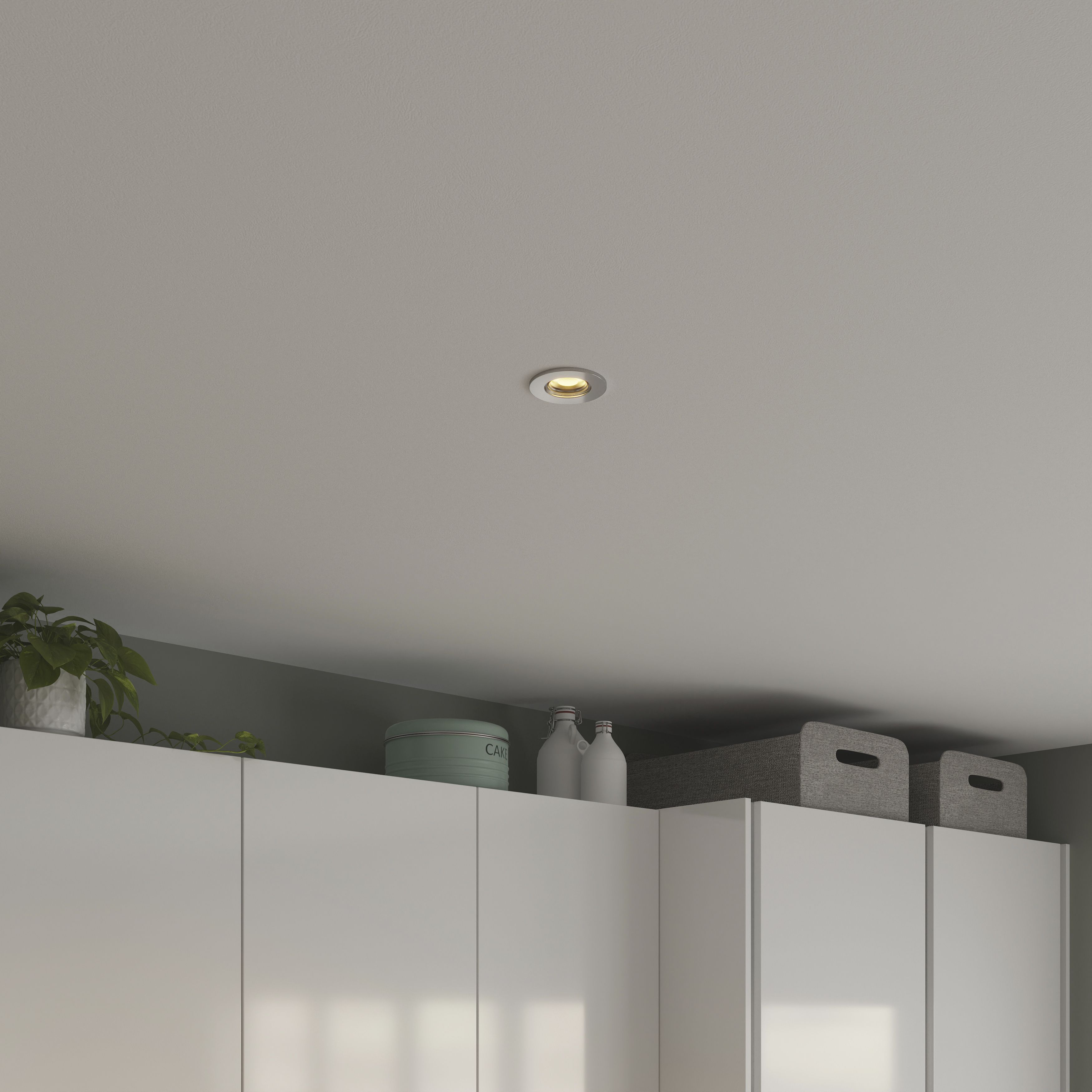 GoodHome Hodgkin Chrome effect Fixed LED Fire-rated Warm white Downlight IP65